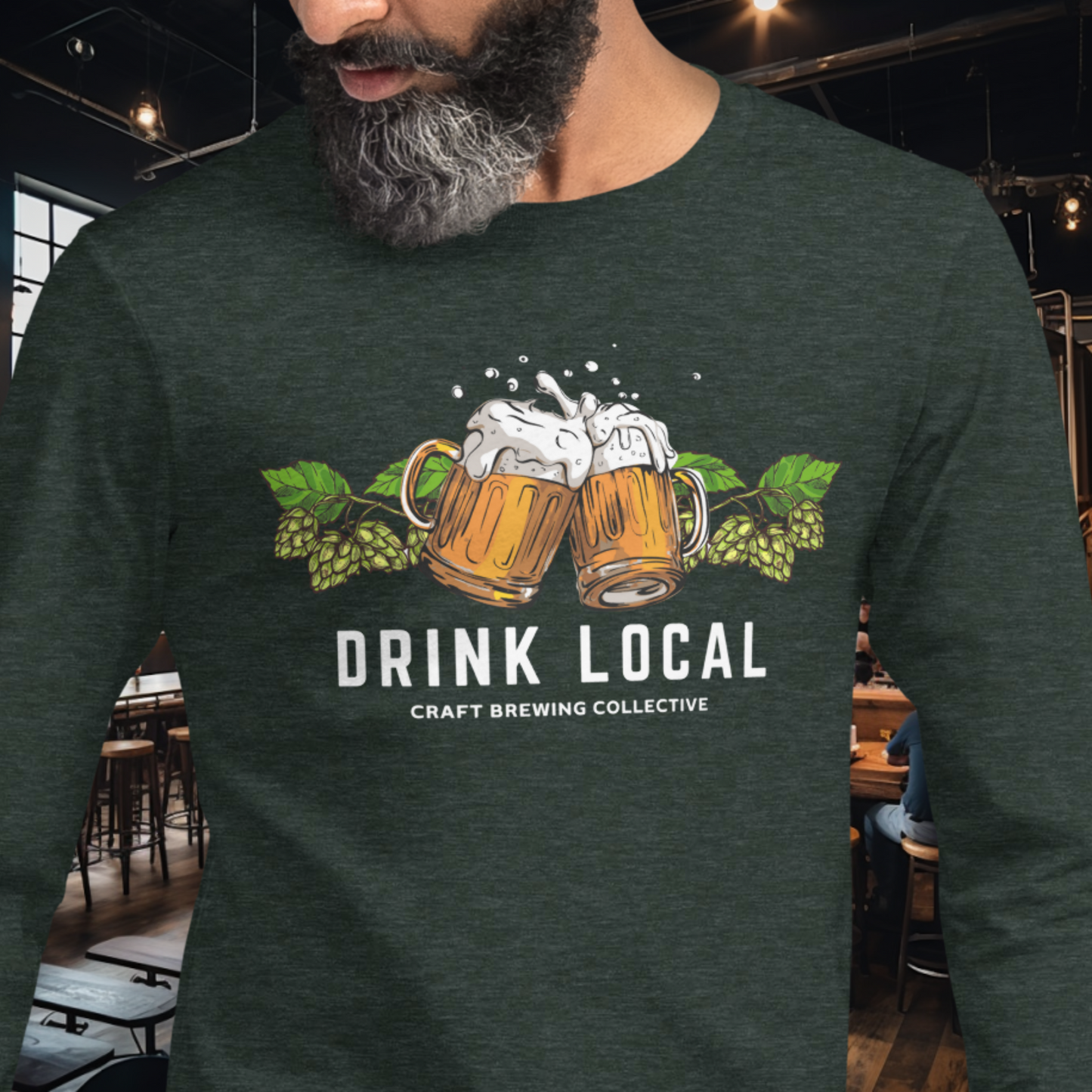 Drink Local - Hops Long Sleeve Tee