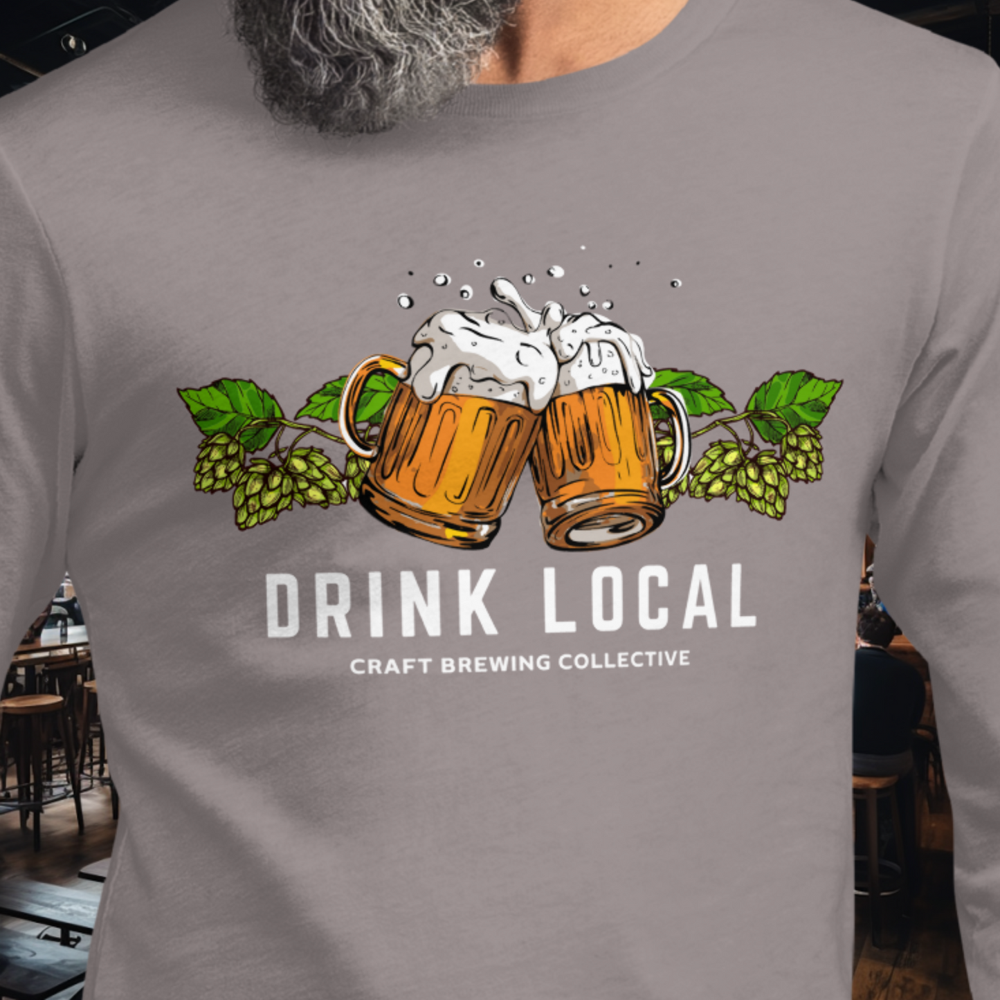 Drink Local - Hops Long Sleeve Tee