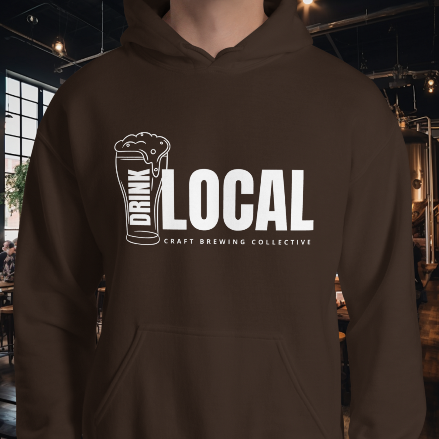 Drink Local Beer Glass Hoodie