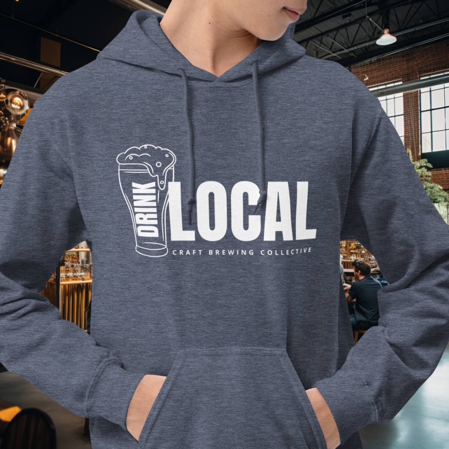 Drink Local Beer Glass Hoodie