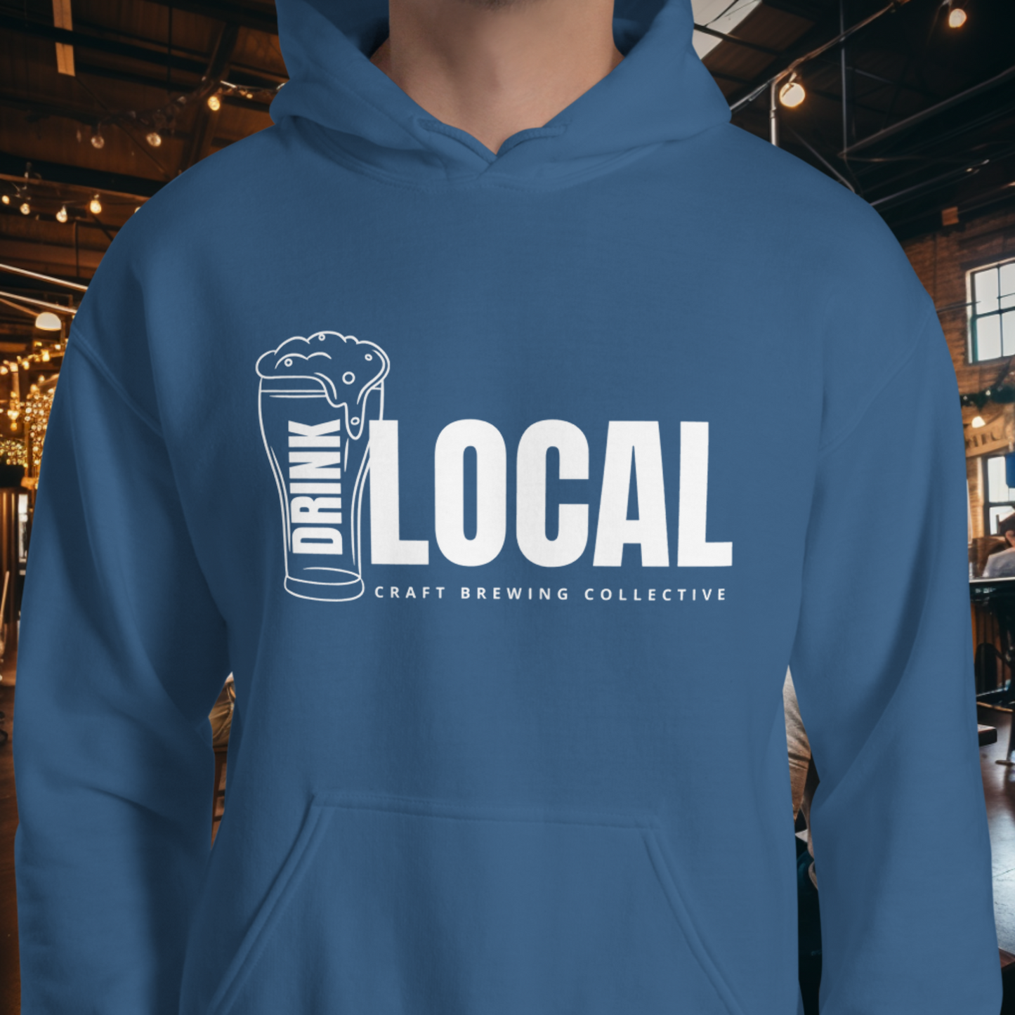 Drink Local Beer Glass Hoodie