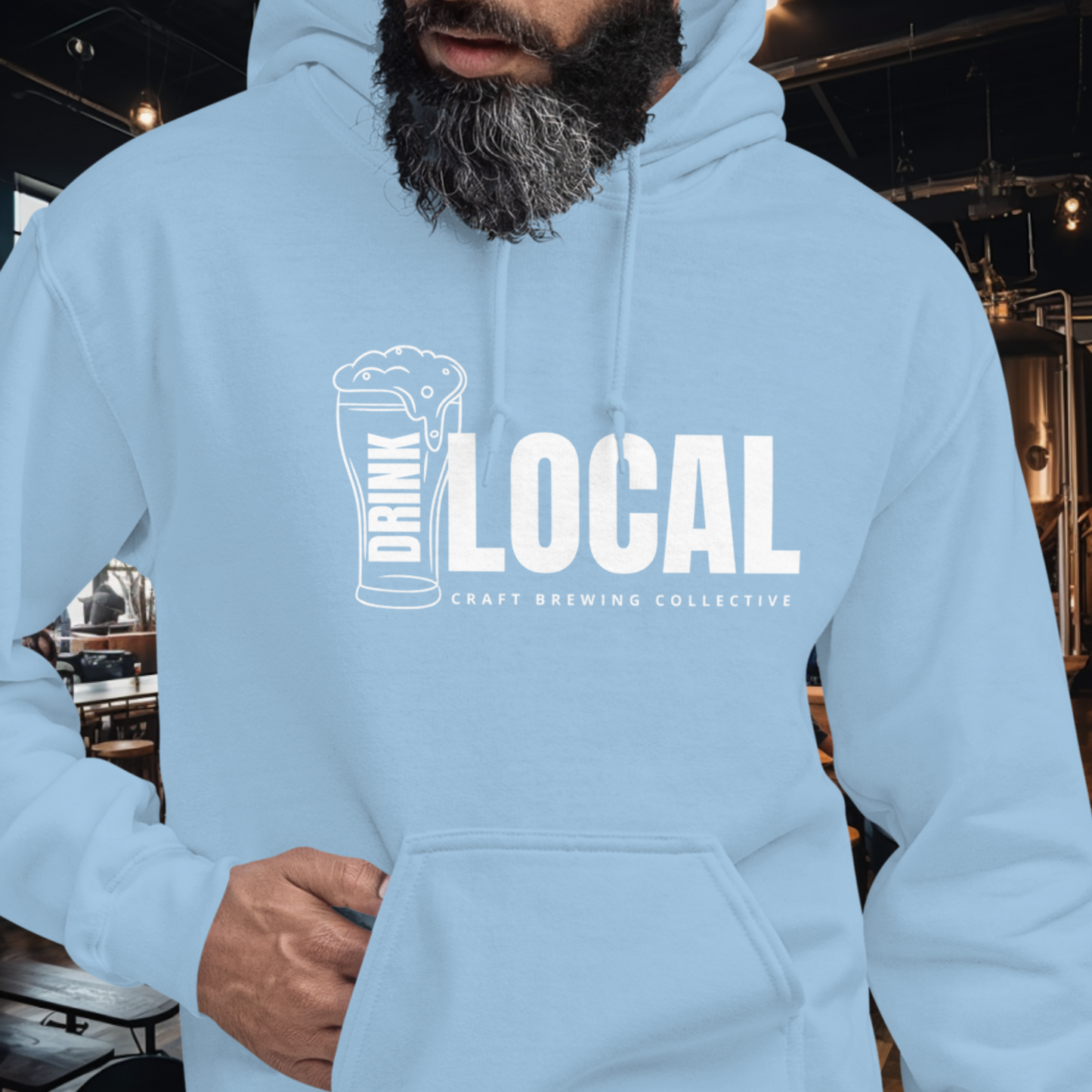 Drink Local Beer Glass Hoodie