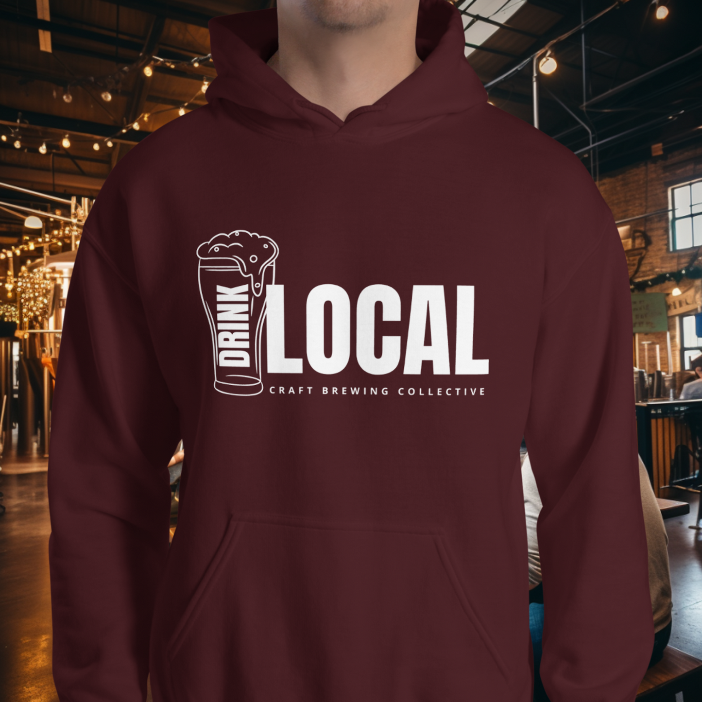 Drink Local Beer Glass Hoodie