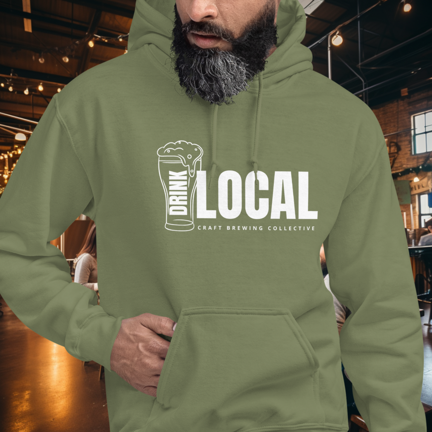 Drink Local Beer Glass Hoodie