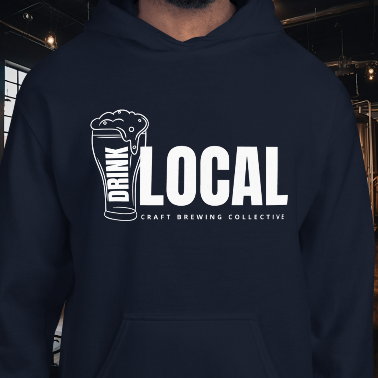 Drink Local Beer Glass Hoodie