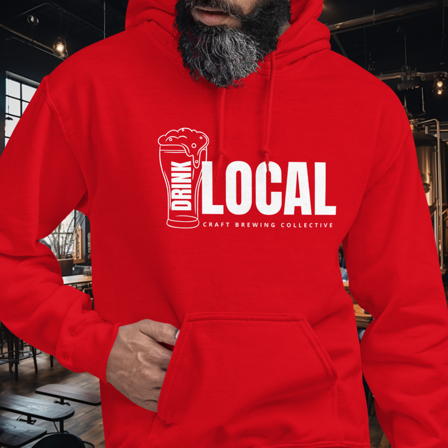 Drink Local Beer Glass Hoodie