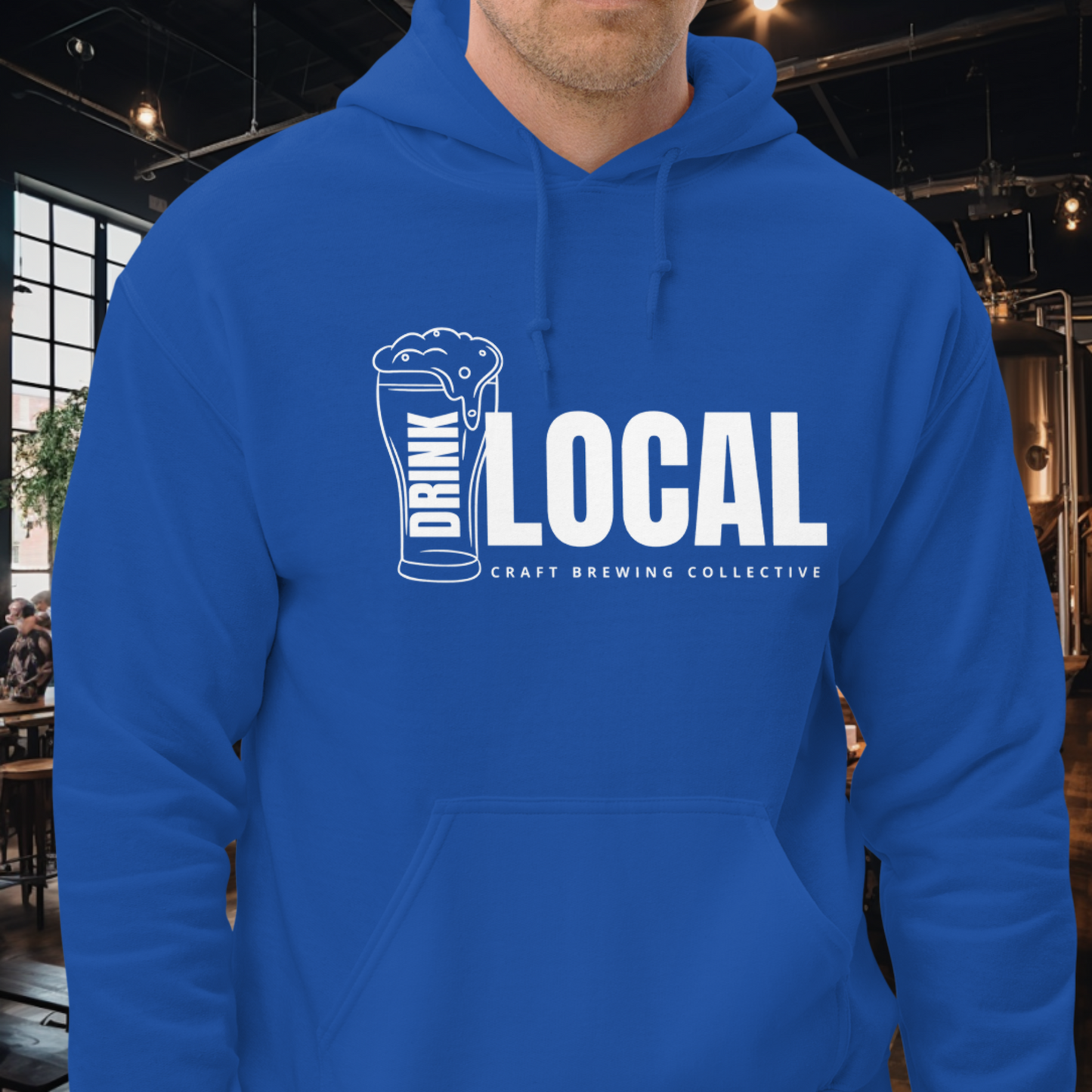 Drink Local Beer Glass Hoodie