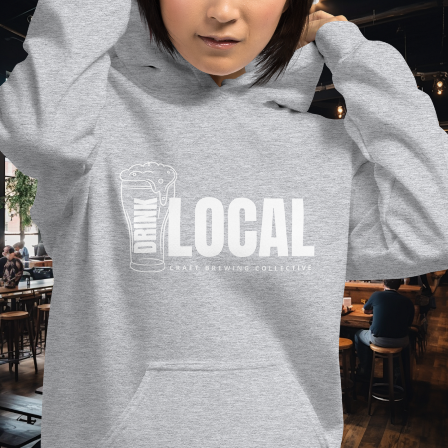 Drink Local Beer Glass Hoodie