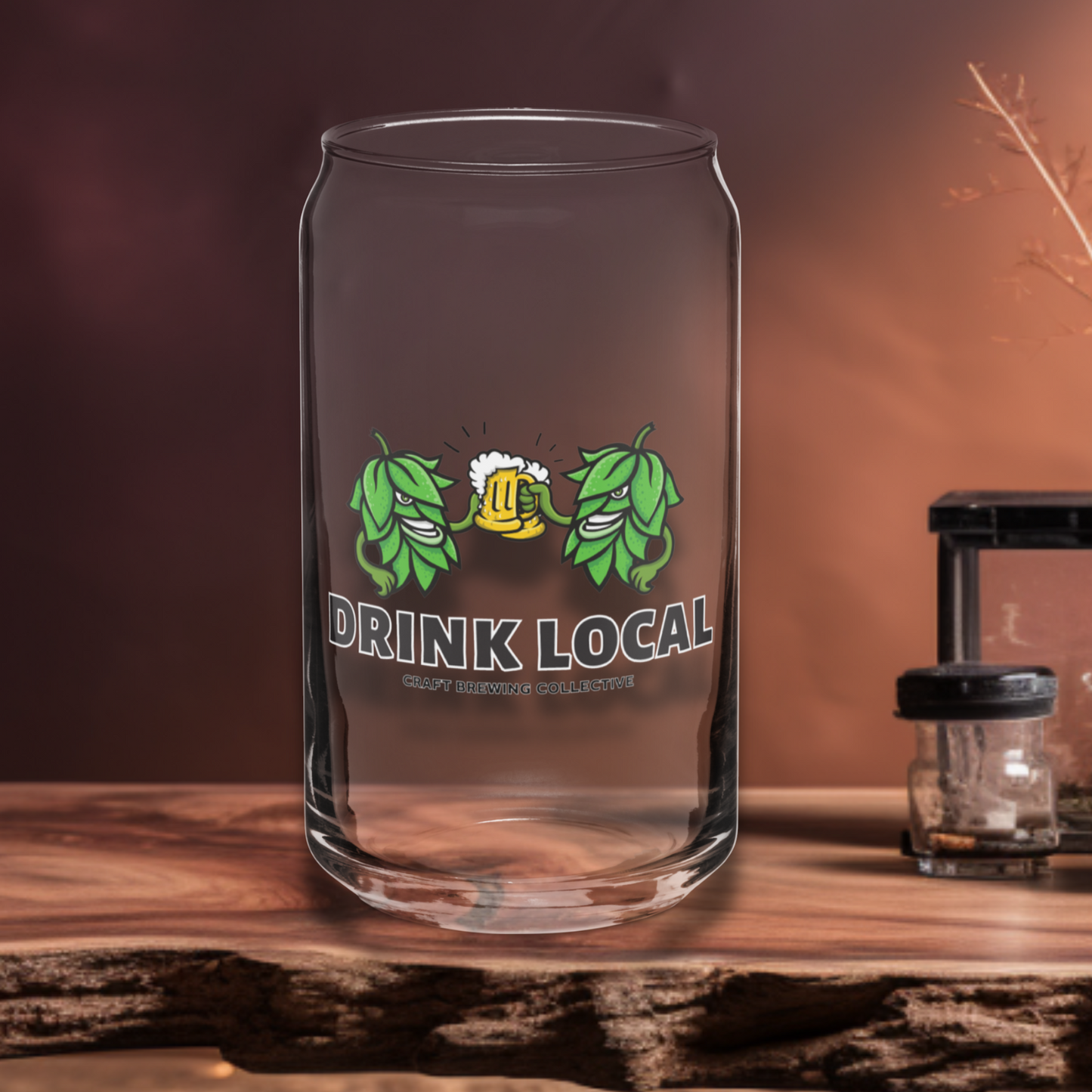 Drink Local Can-Shaped Glass