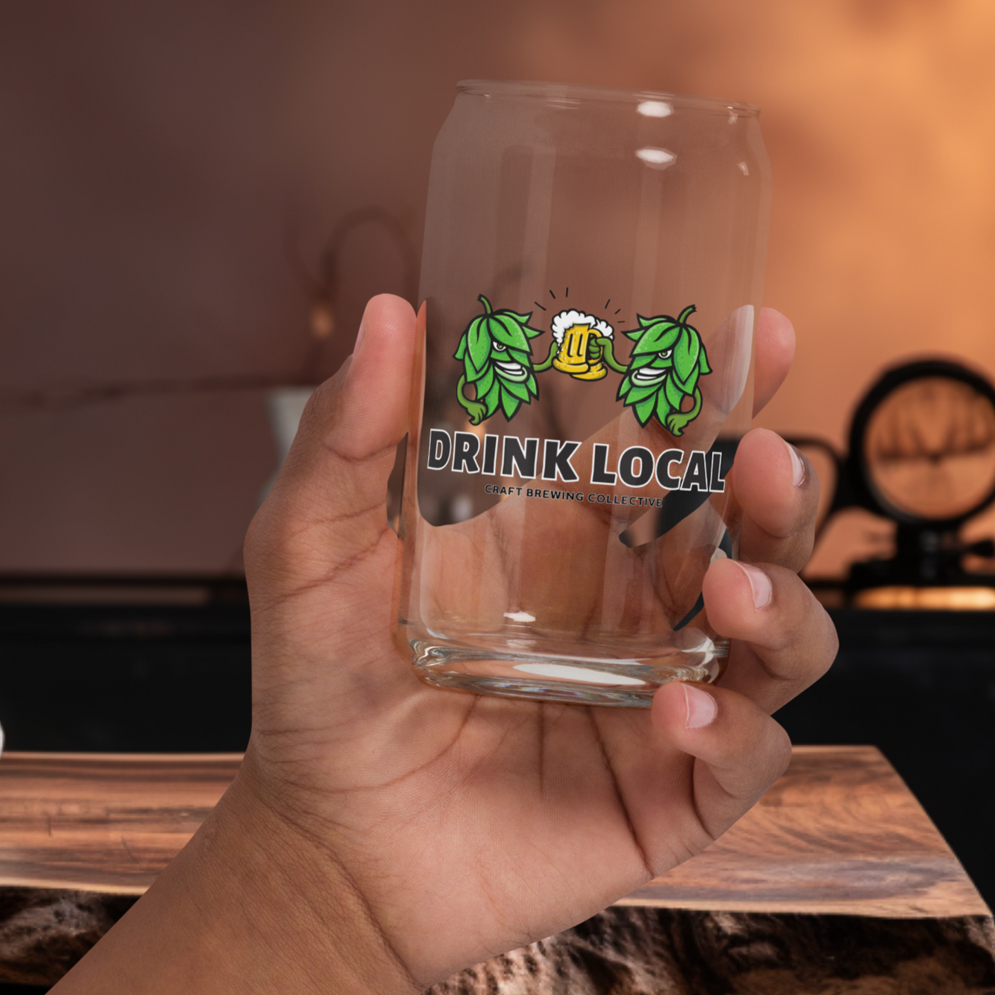 Drink Local Can-Shaped Glass