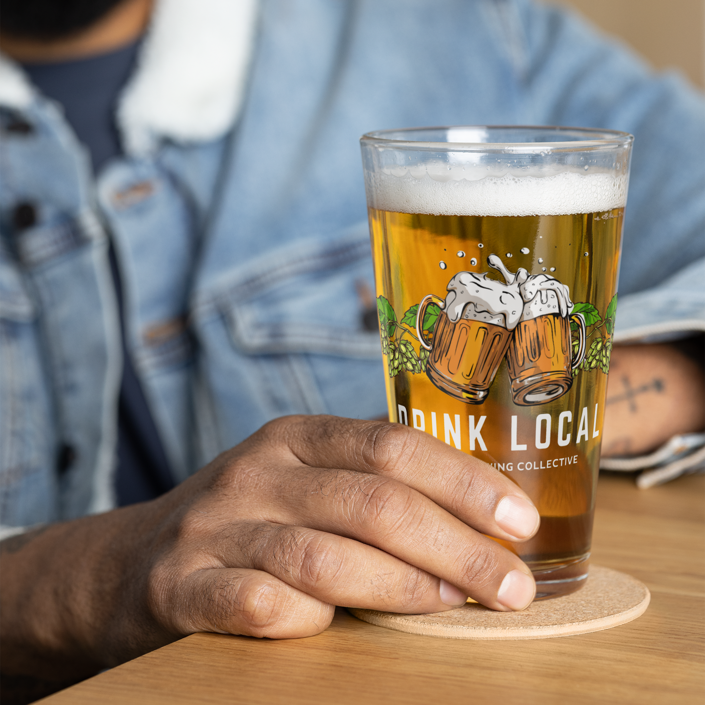 Drink Local Pint Glass - Hops