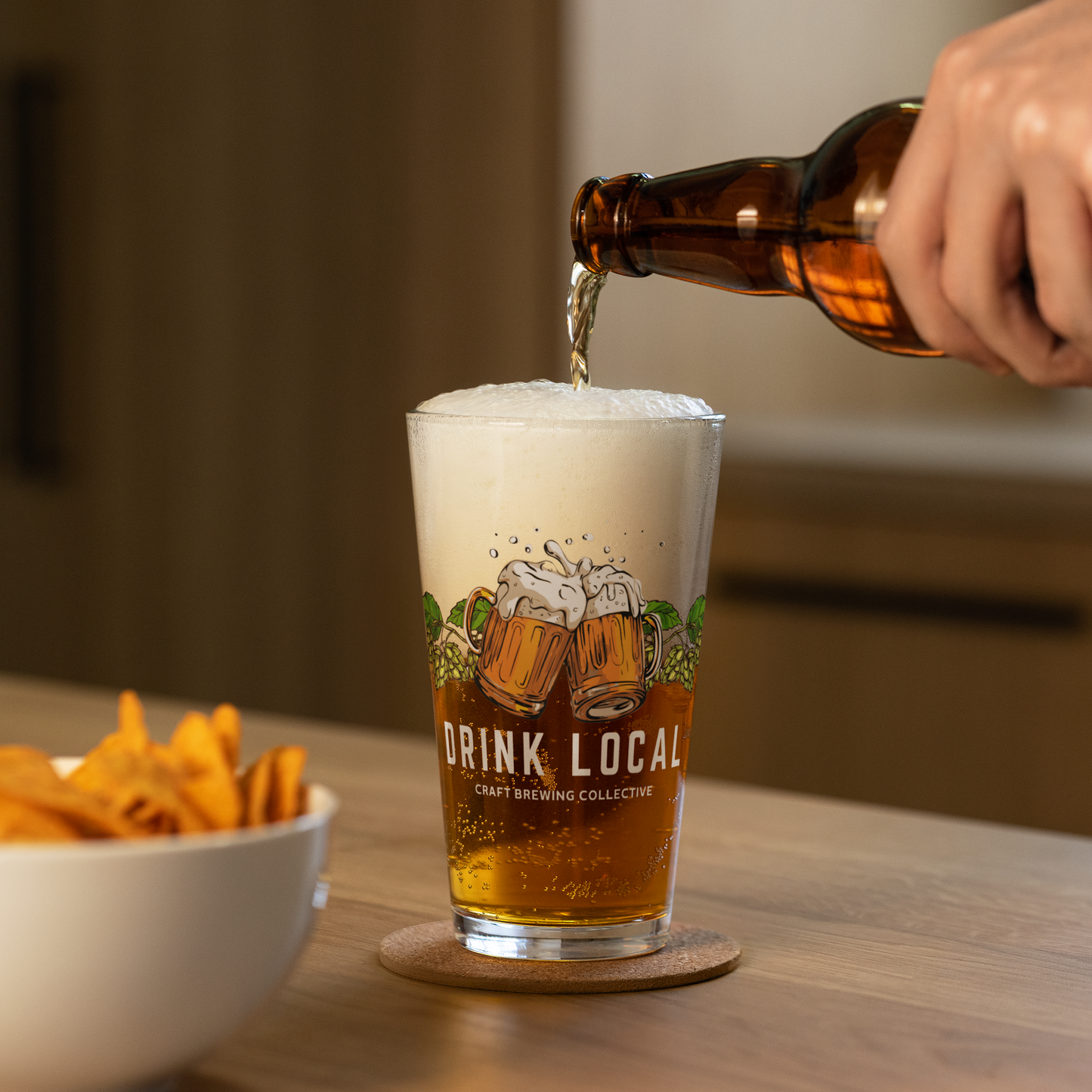 Drink Local Pint Glass - Hops