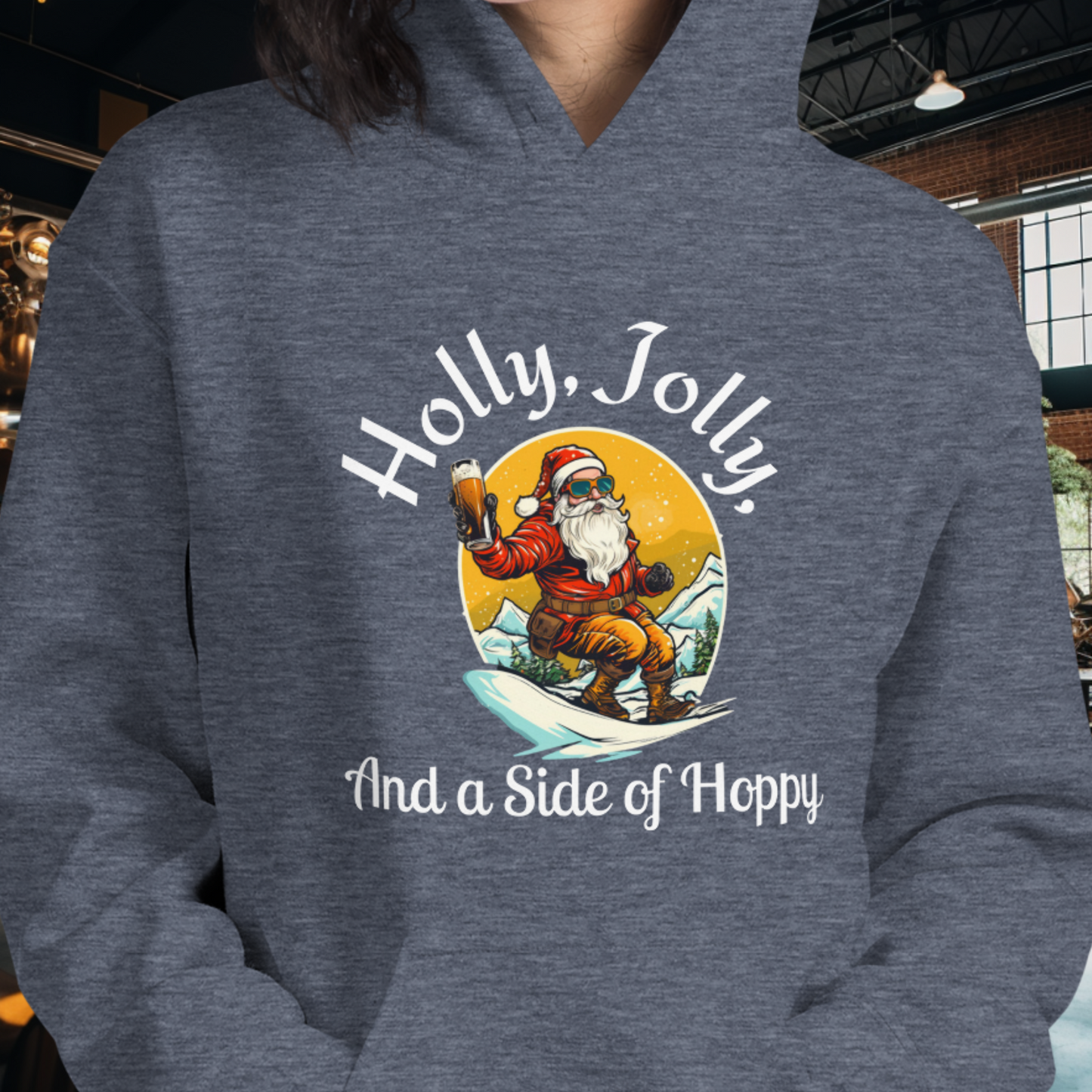 Holly, Jolly, Side of Hoppy Hoodie