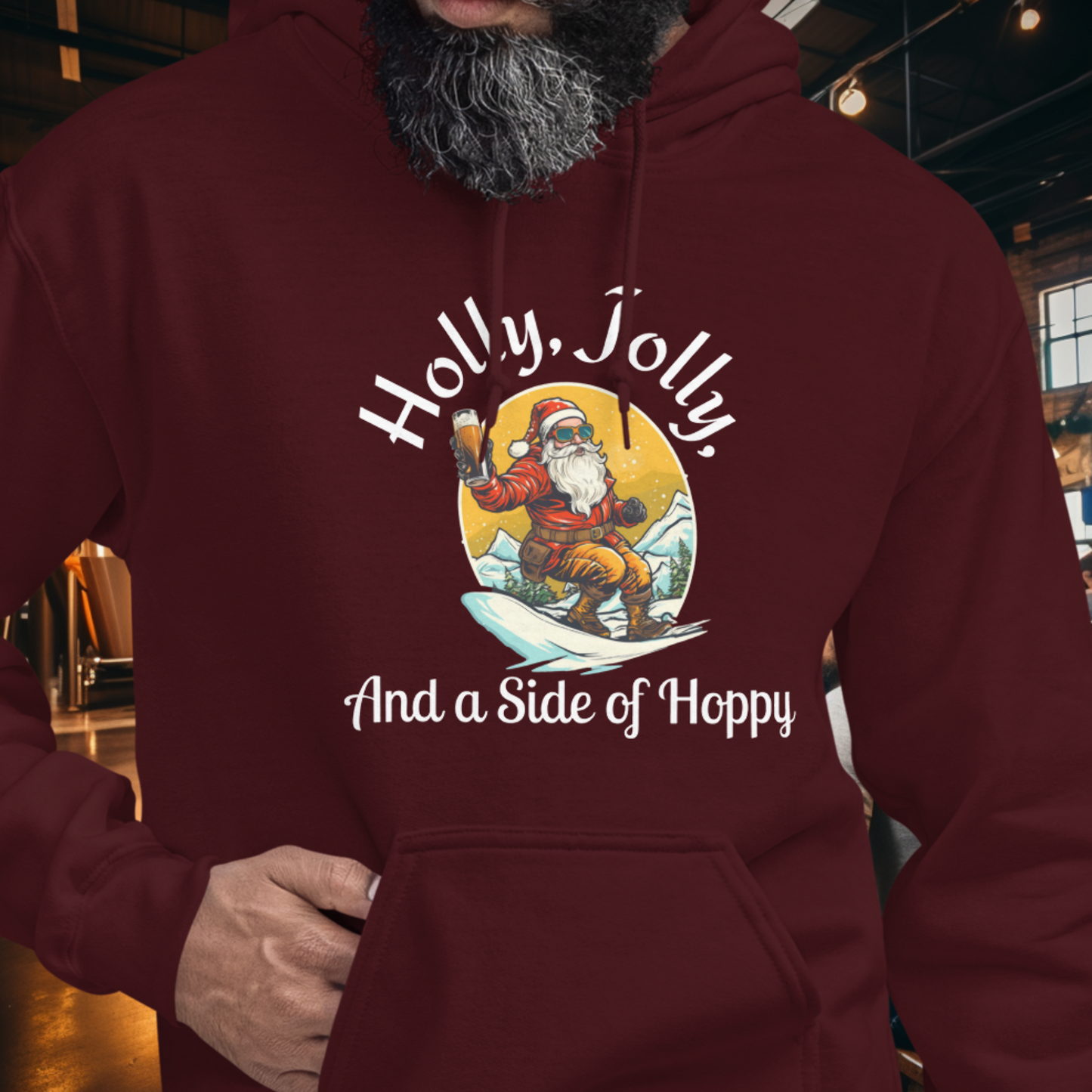 Holly, Jolly, Side of Hoppy Hoodie