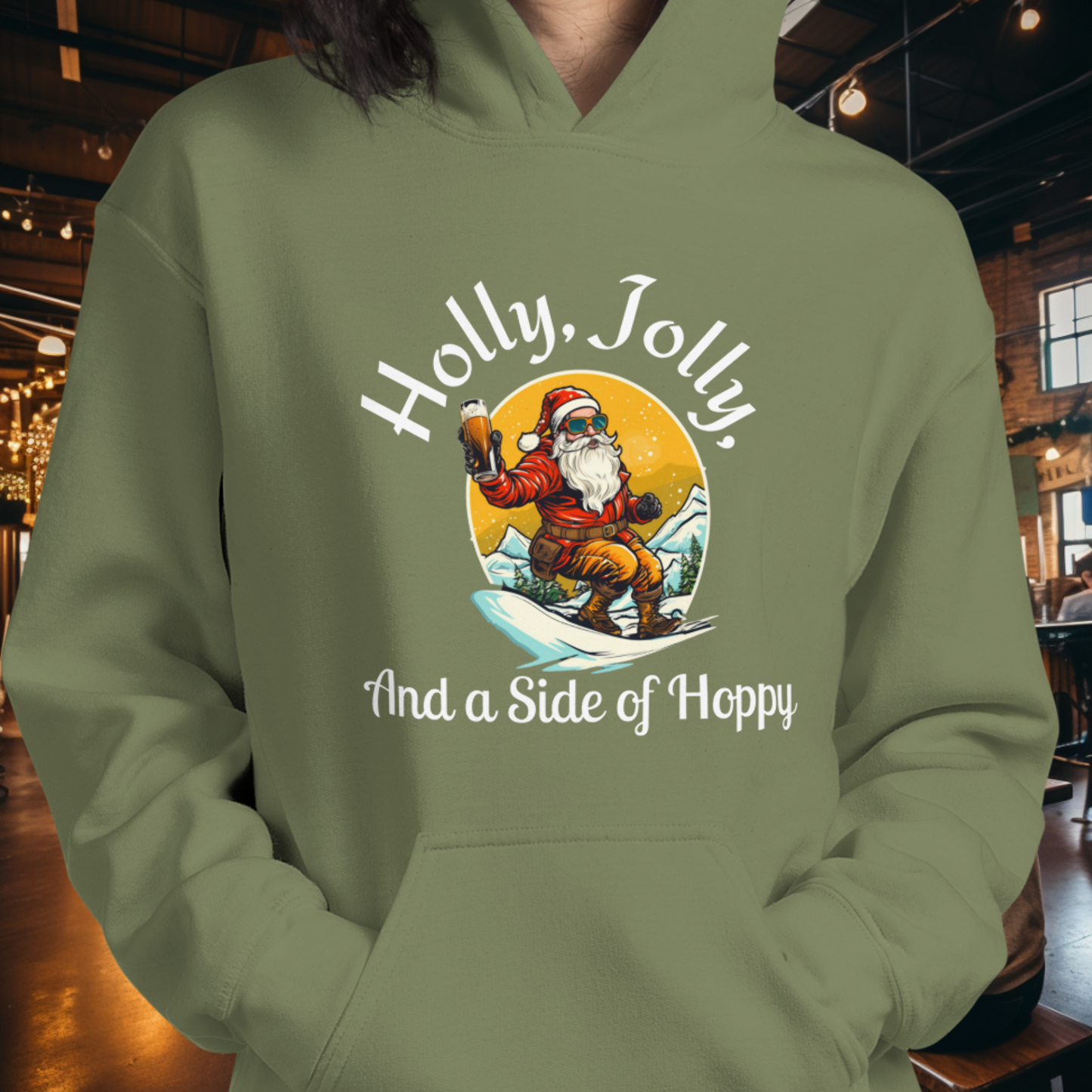 Holly, Jolly, Side of Hoppy Hoodie