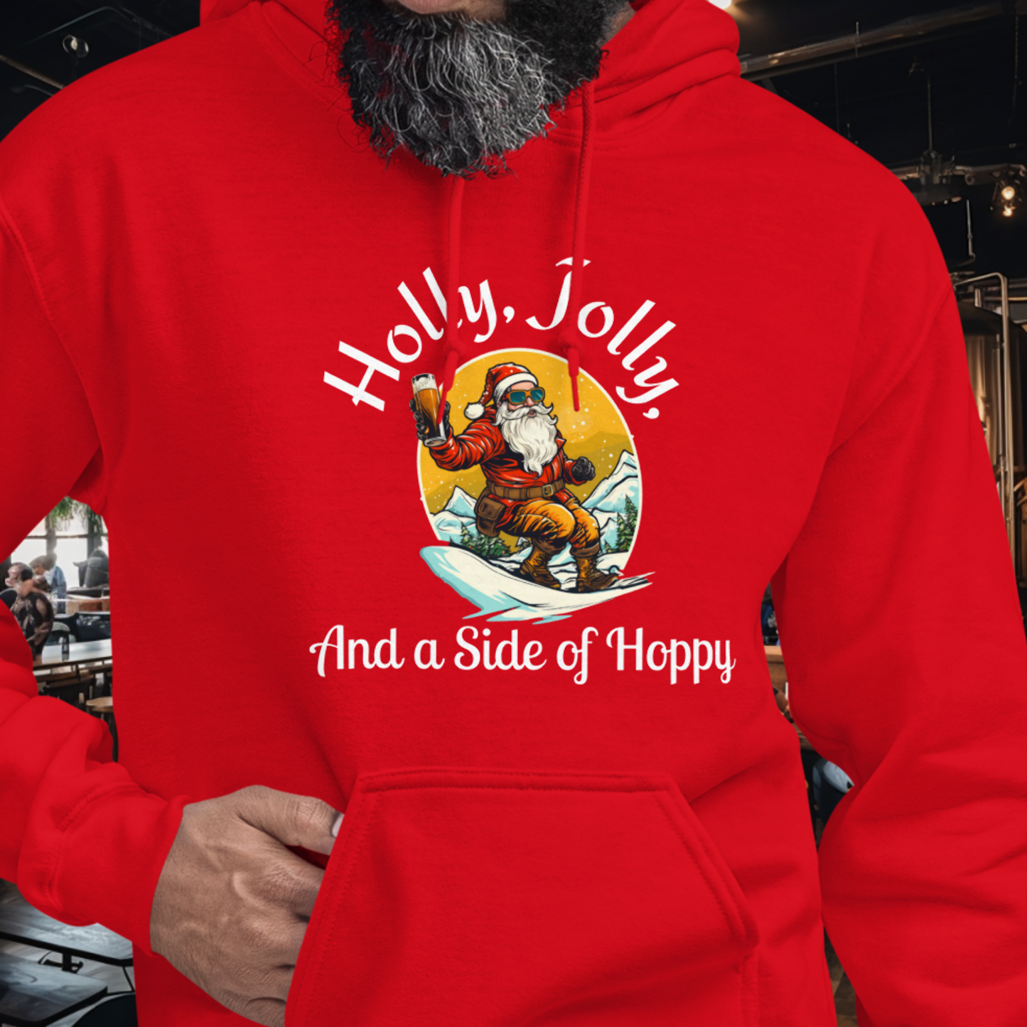 Holly, Jolly, Side of Hoppy Hoodie