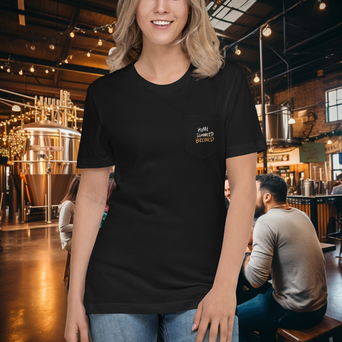 Home Brewed (With Back) Pocket T-Shirt