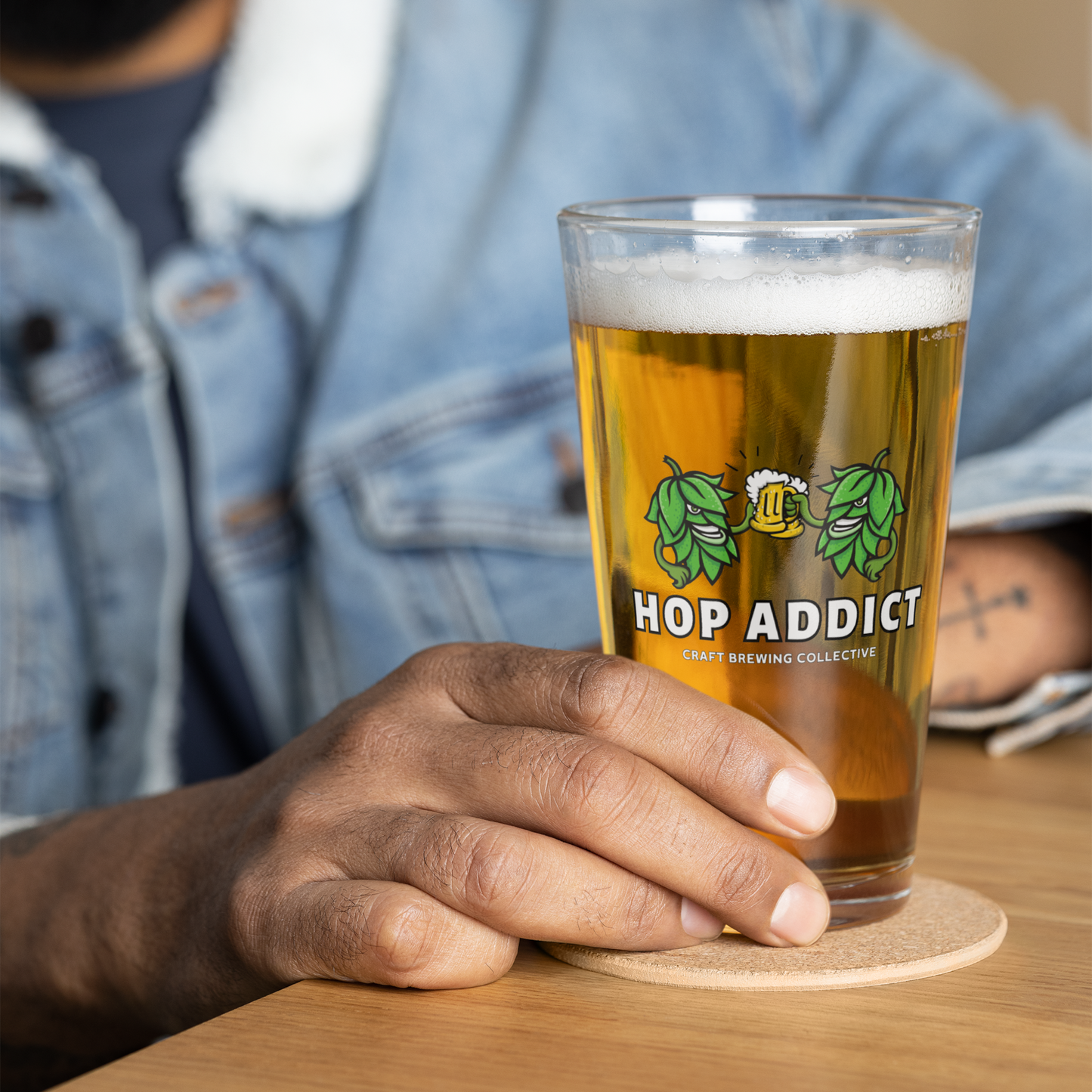 Hop Addict Pint Glass