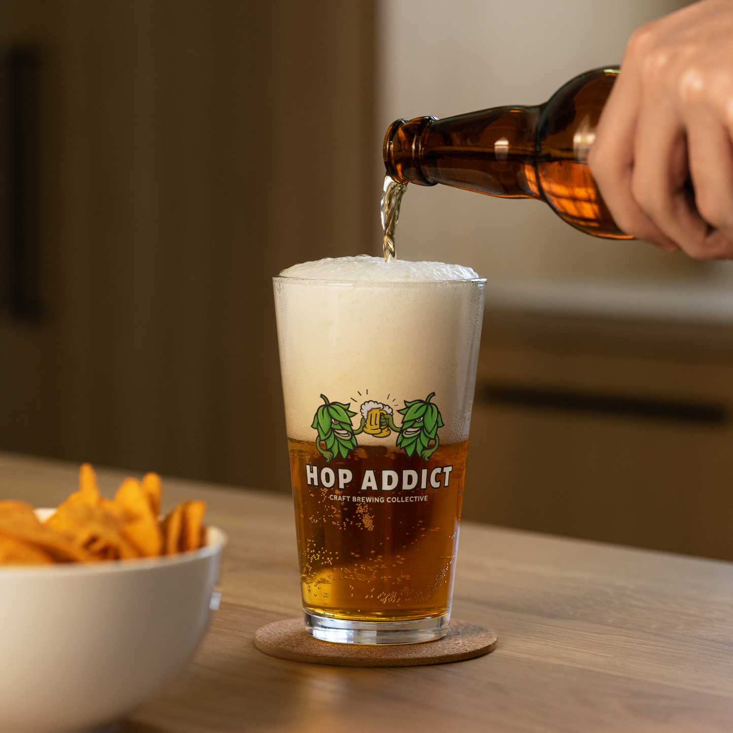 Hop Addict Pint Glass