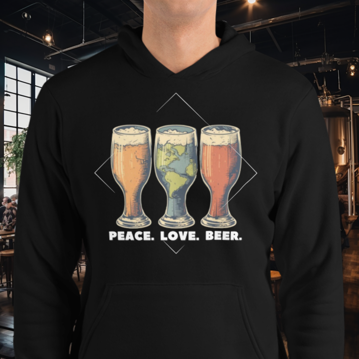 Peace Love Beer Hoodie