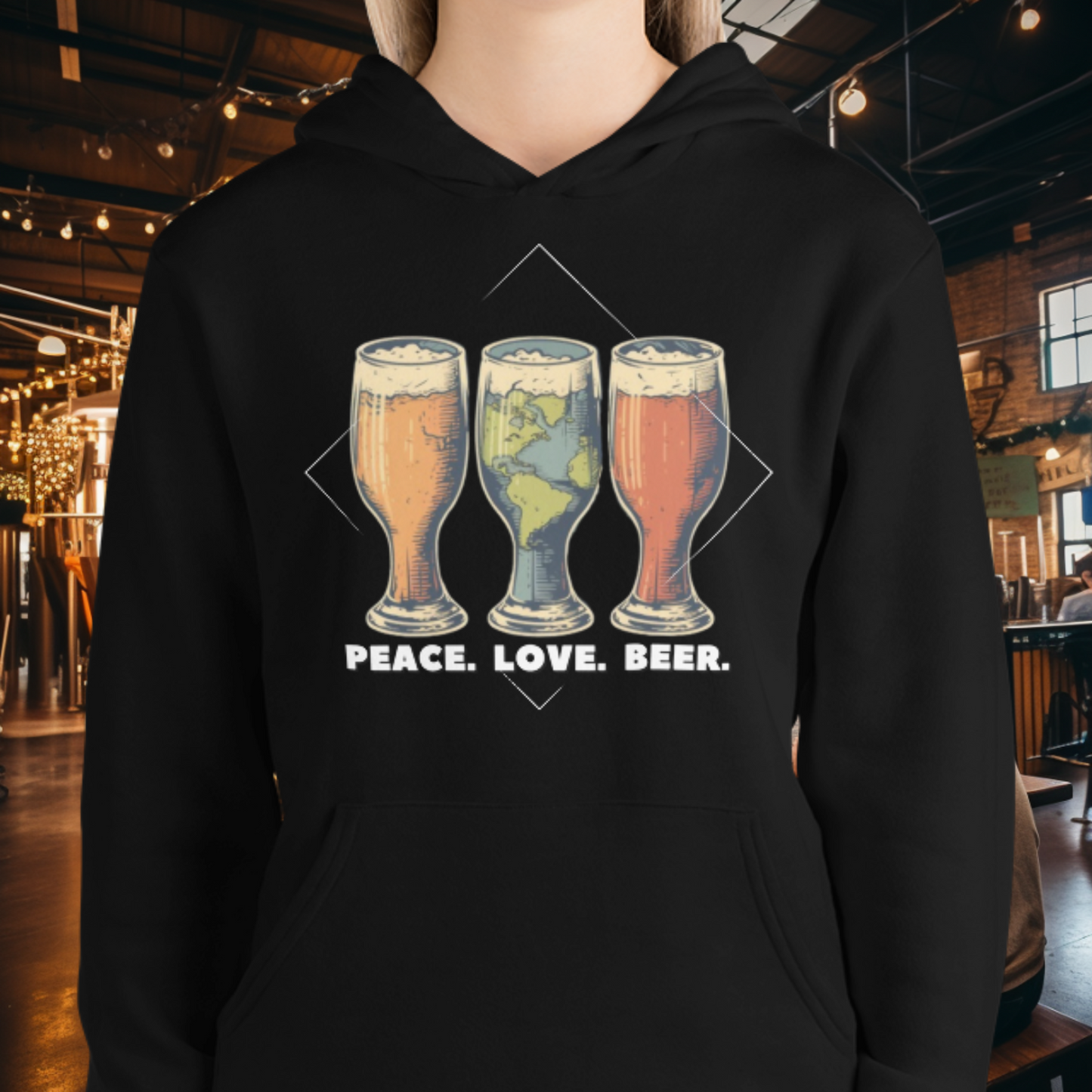 Peace Love Beer Hoodie