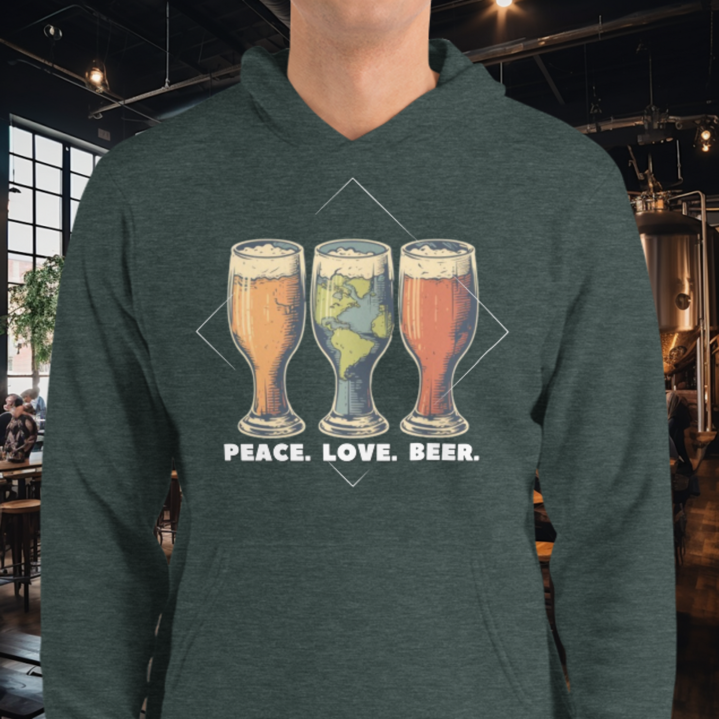 Peace Love Beer Hoodie