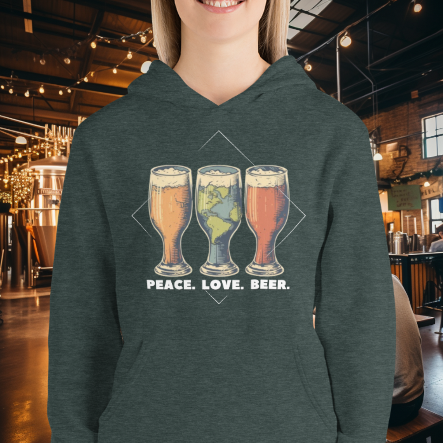 Peace Love Beer Hoodie