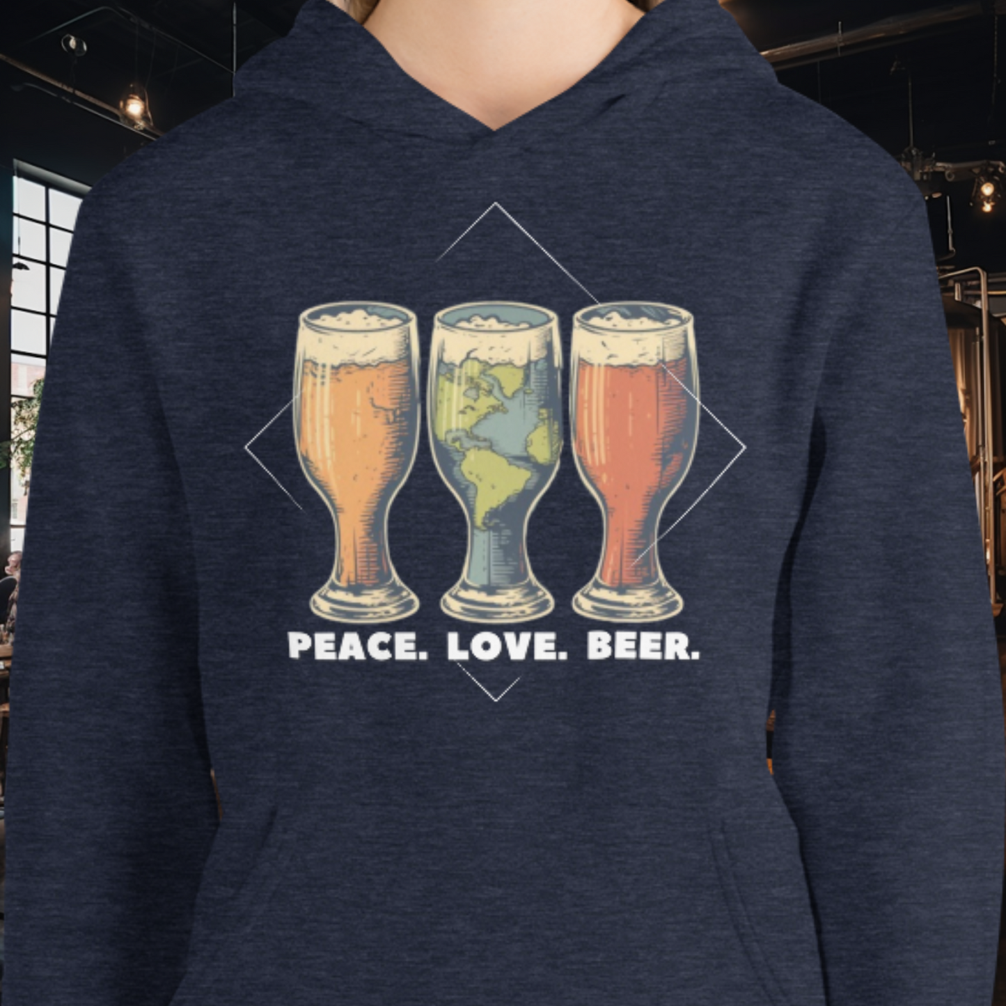 Peace Love Beer Hoodie