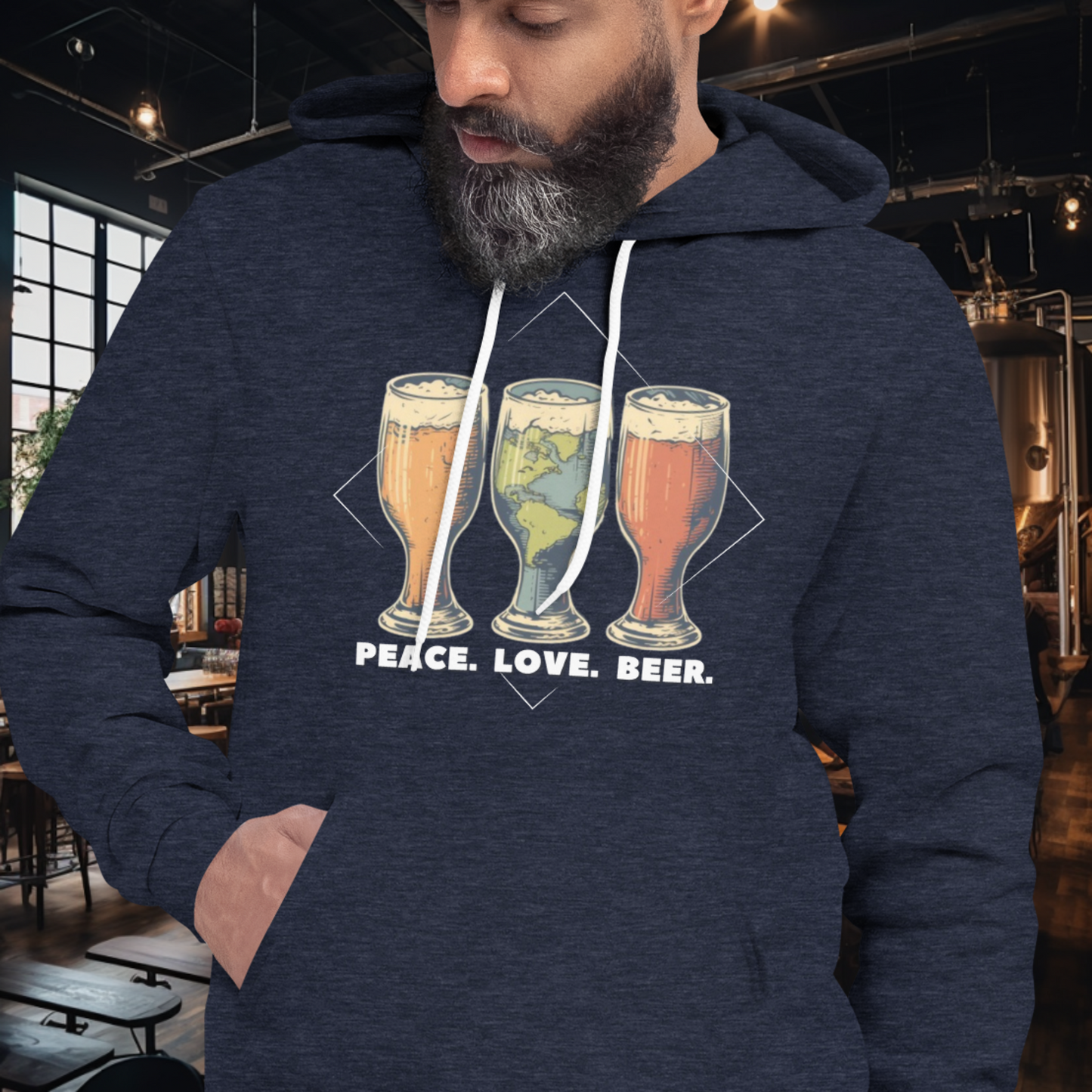 Peace Love Beer Hoodie