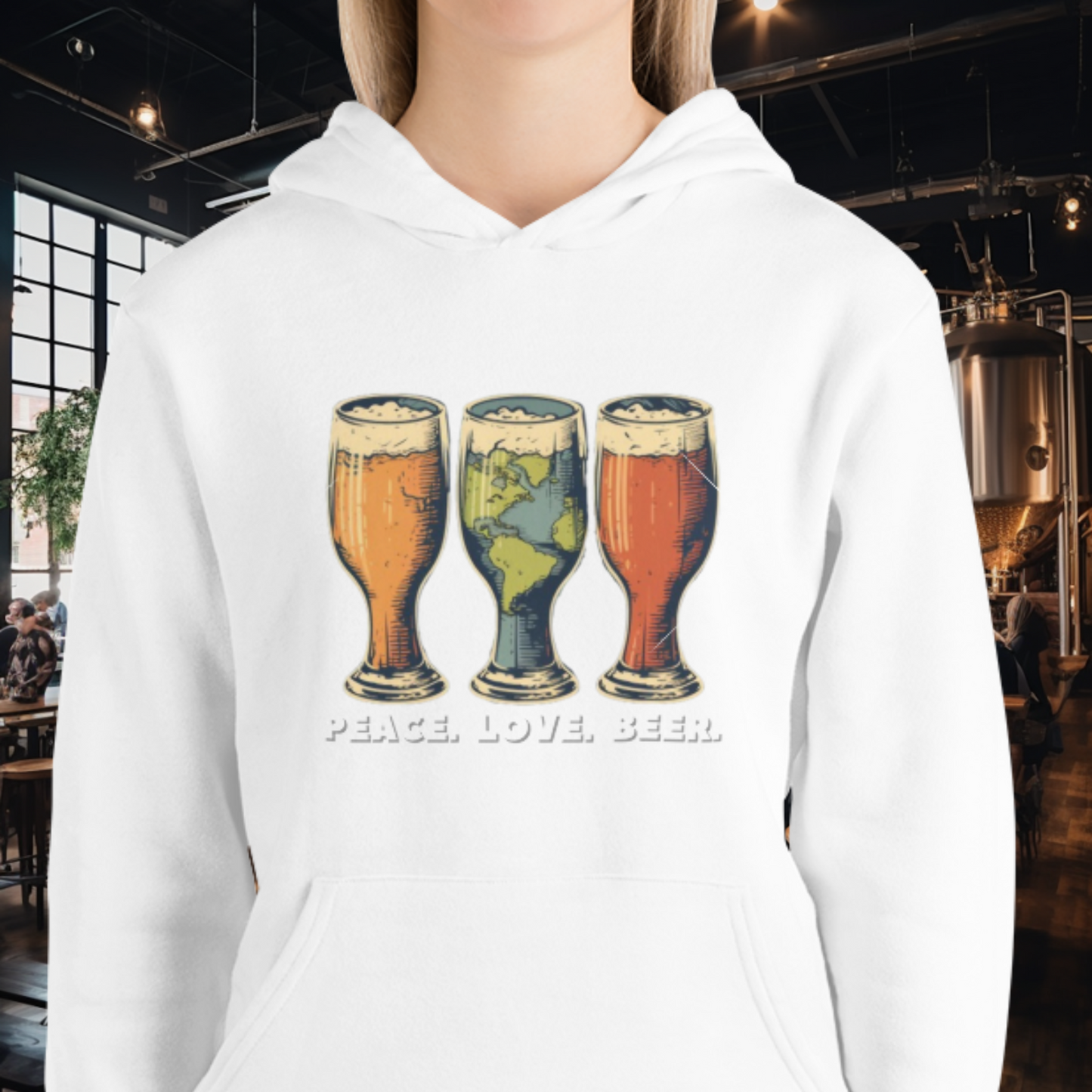 Peace Love Beer Hoodie