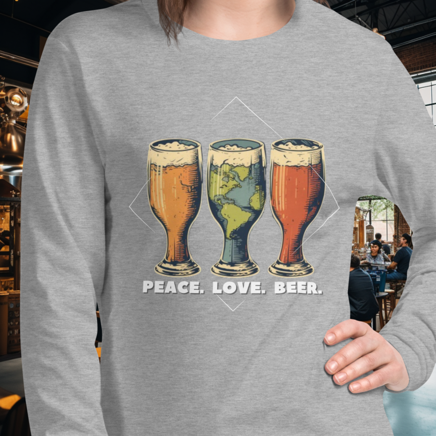 Peace Love Beer Long Sleeve Tee