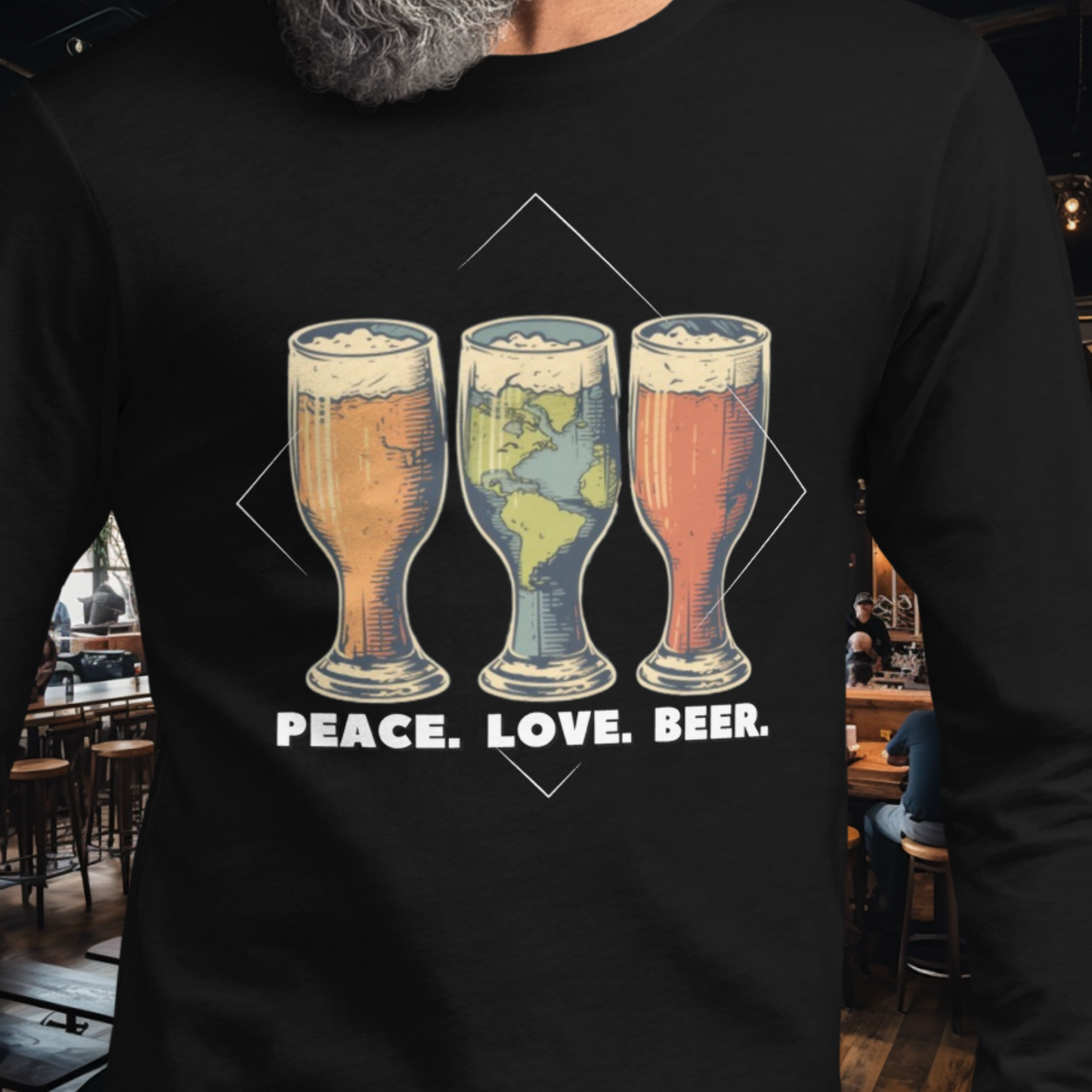 Peace Love Beer Long Sleeve Tee