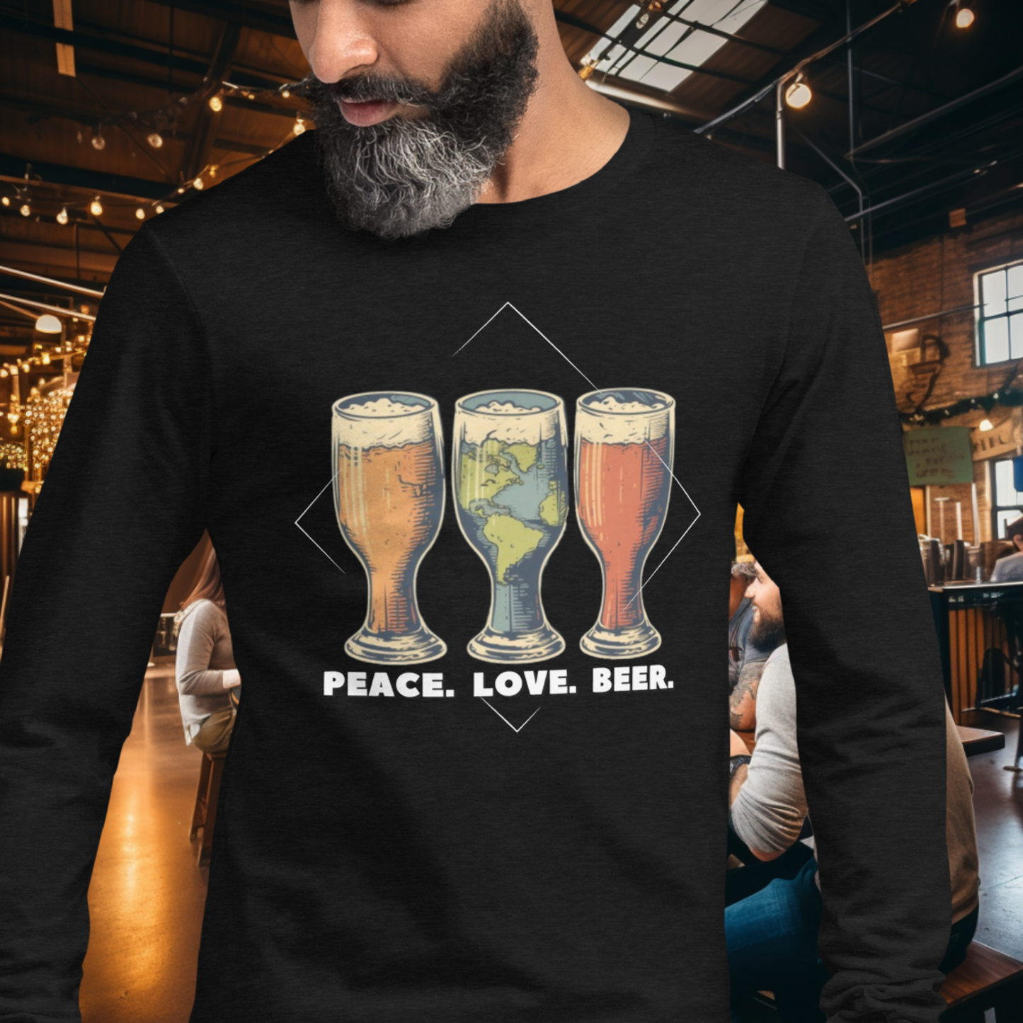 Peace Love Beer Long Sleeve Tee