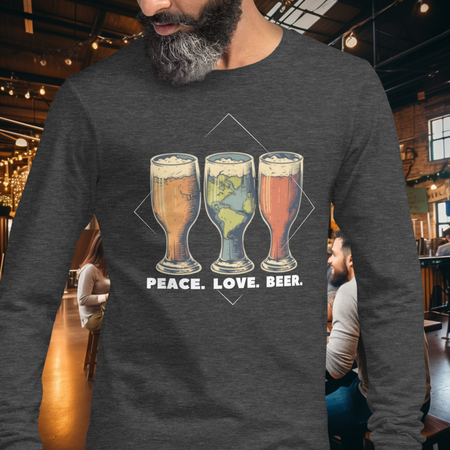 Peace Love Beer Long Sleeve Tee