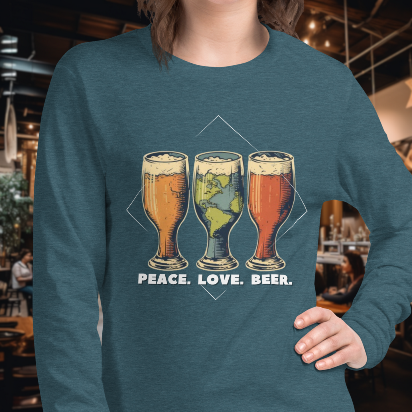 Peace Love Beer Long Sleeve Tee