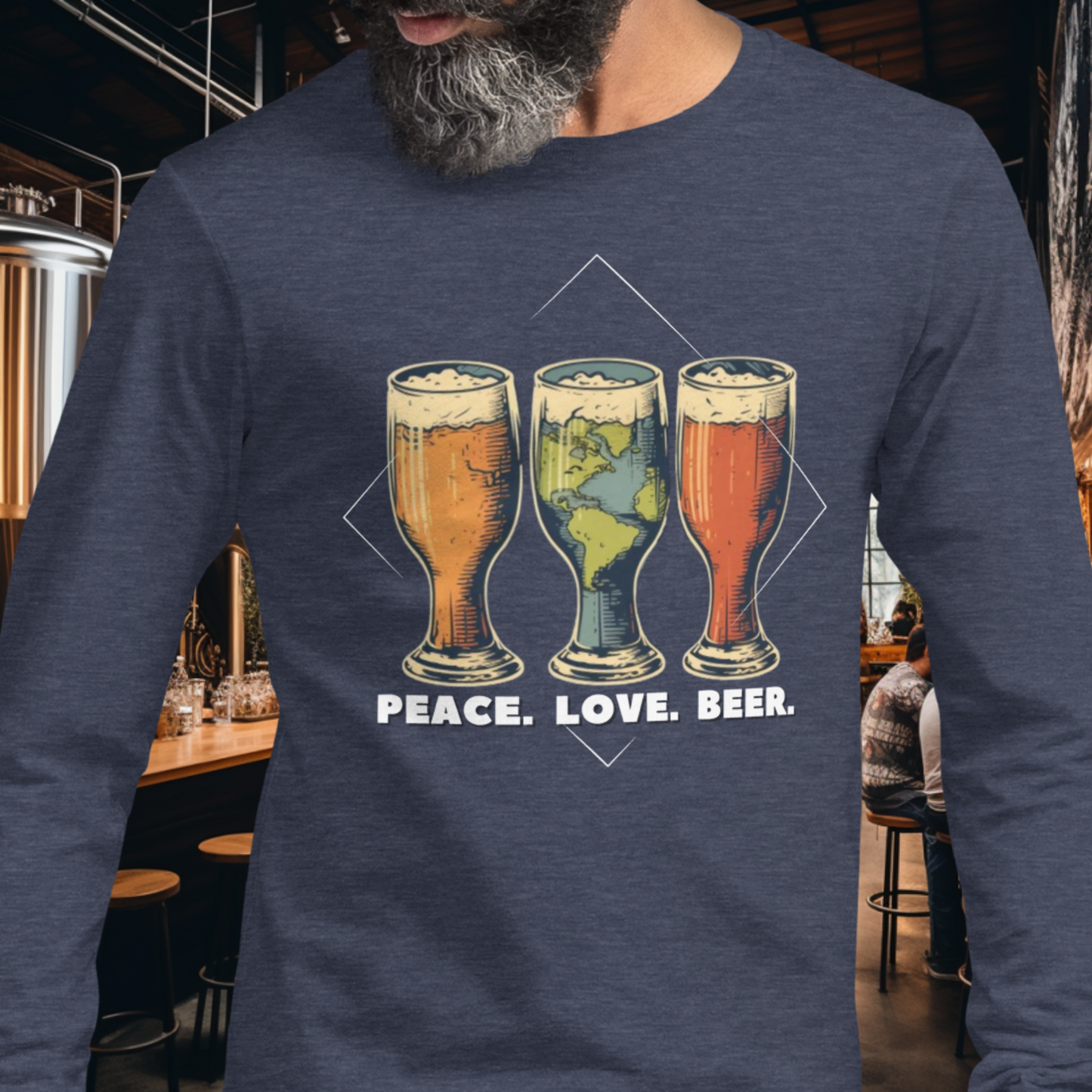 Peace Love Beer Long Sleeve Tee