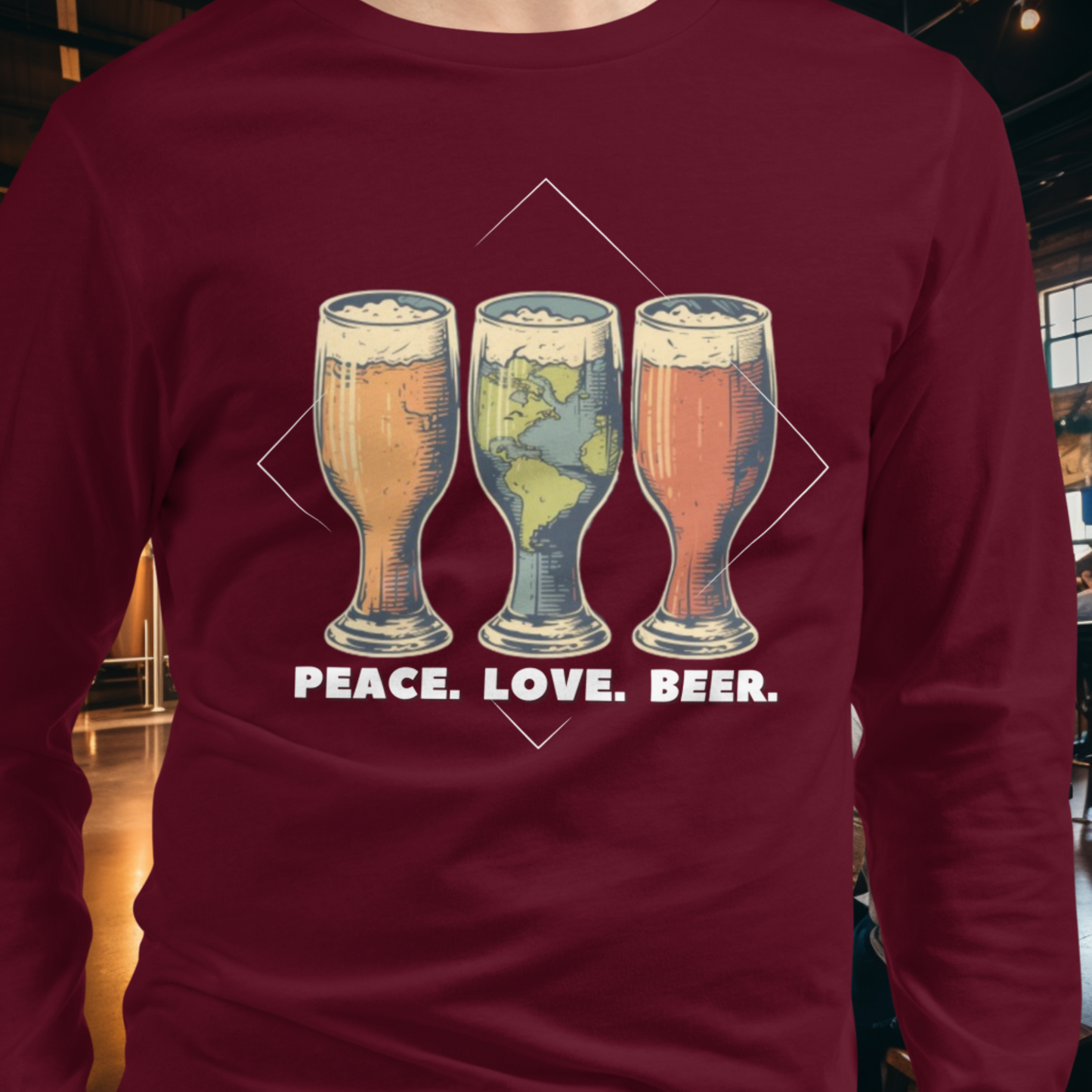 Peace Love Beer Long Sleeve Tee