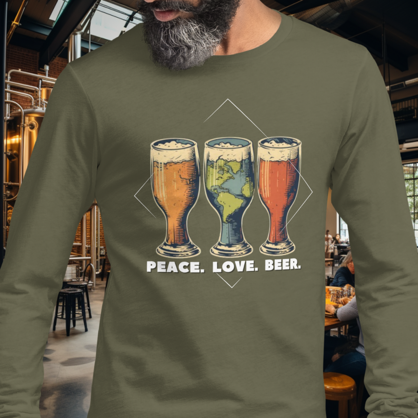 Peace Love Beer Long Sleeve Tee