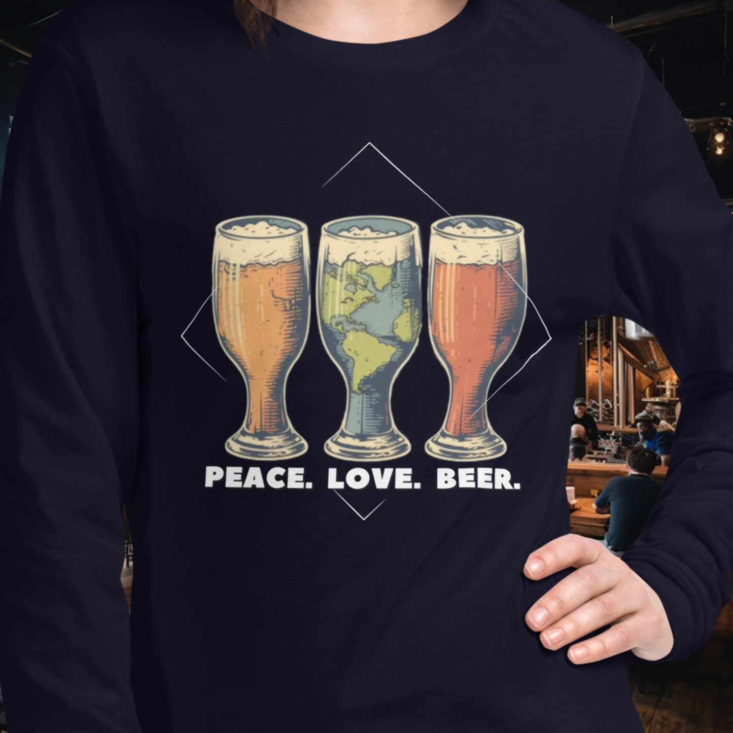 Peace Love Beer Long Sleeve Tee