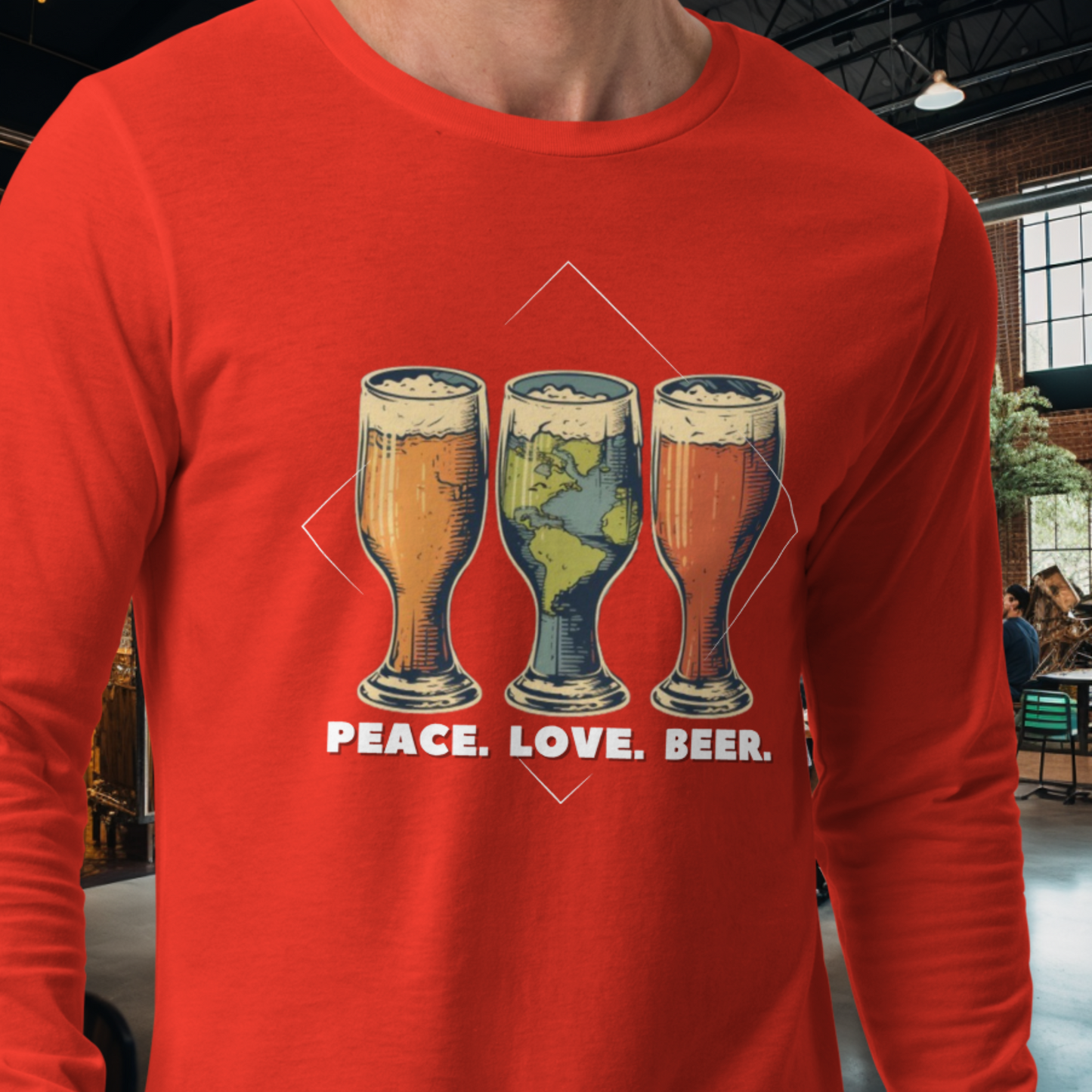 Peace Love Beer Long Sleeve Tee