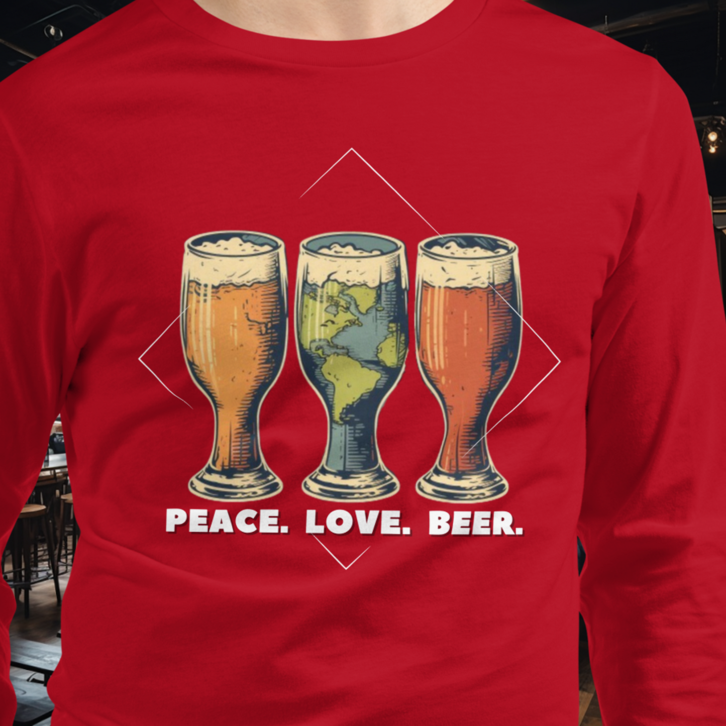 Peace Love Beer Long Sleeve Tee