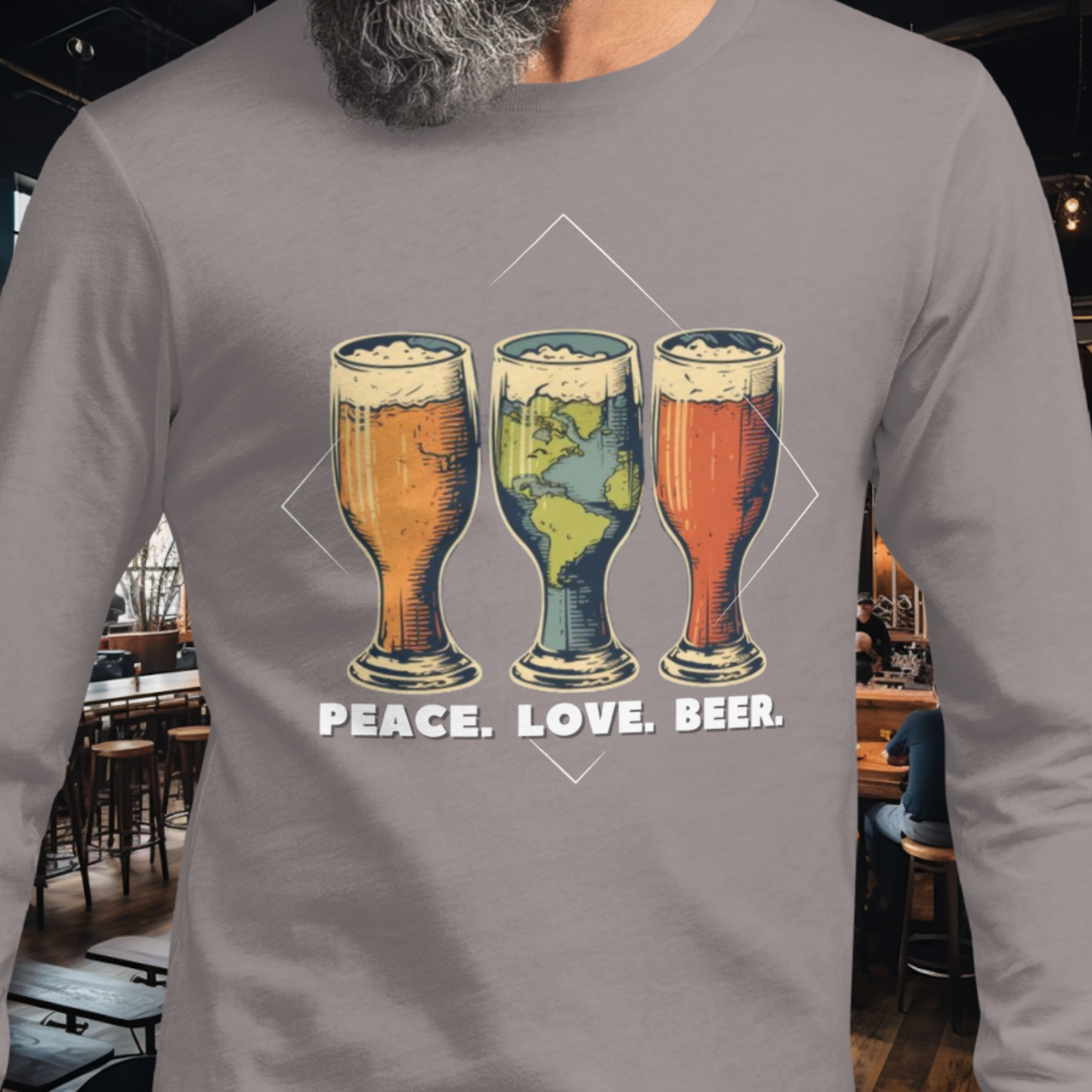 Peace Love Beer Long Sleeve Tee