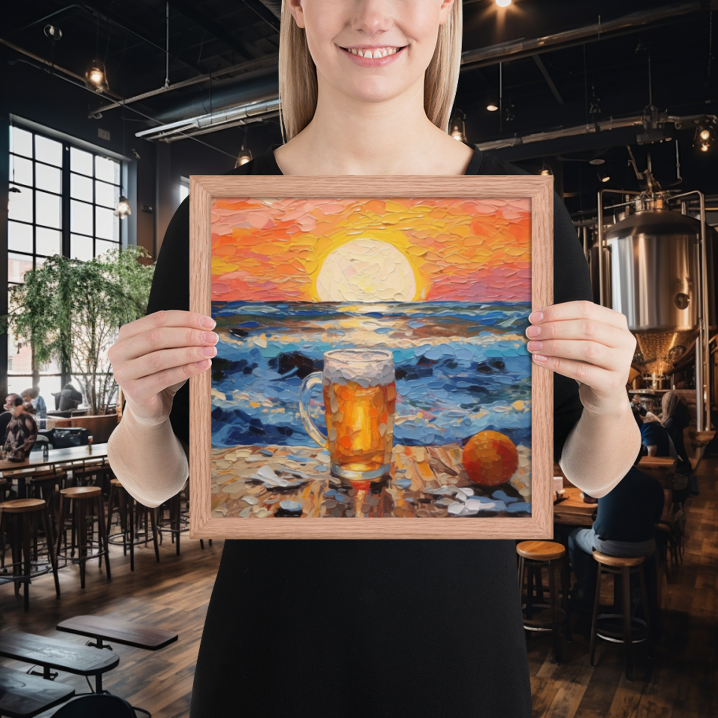 Sipping by the Sea - Digital Print