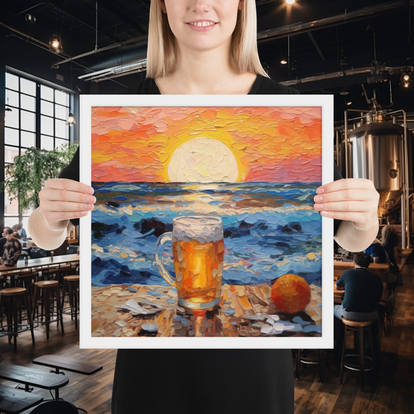 Sipping by the Sea - Digital Print