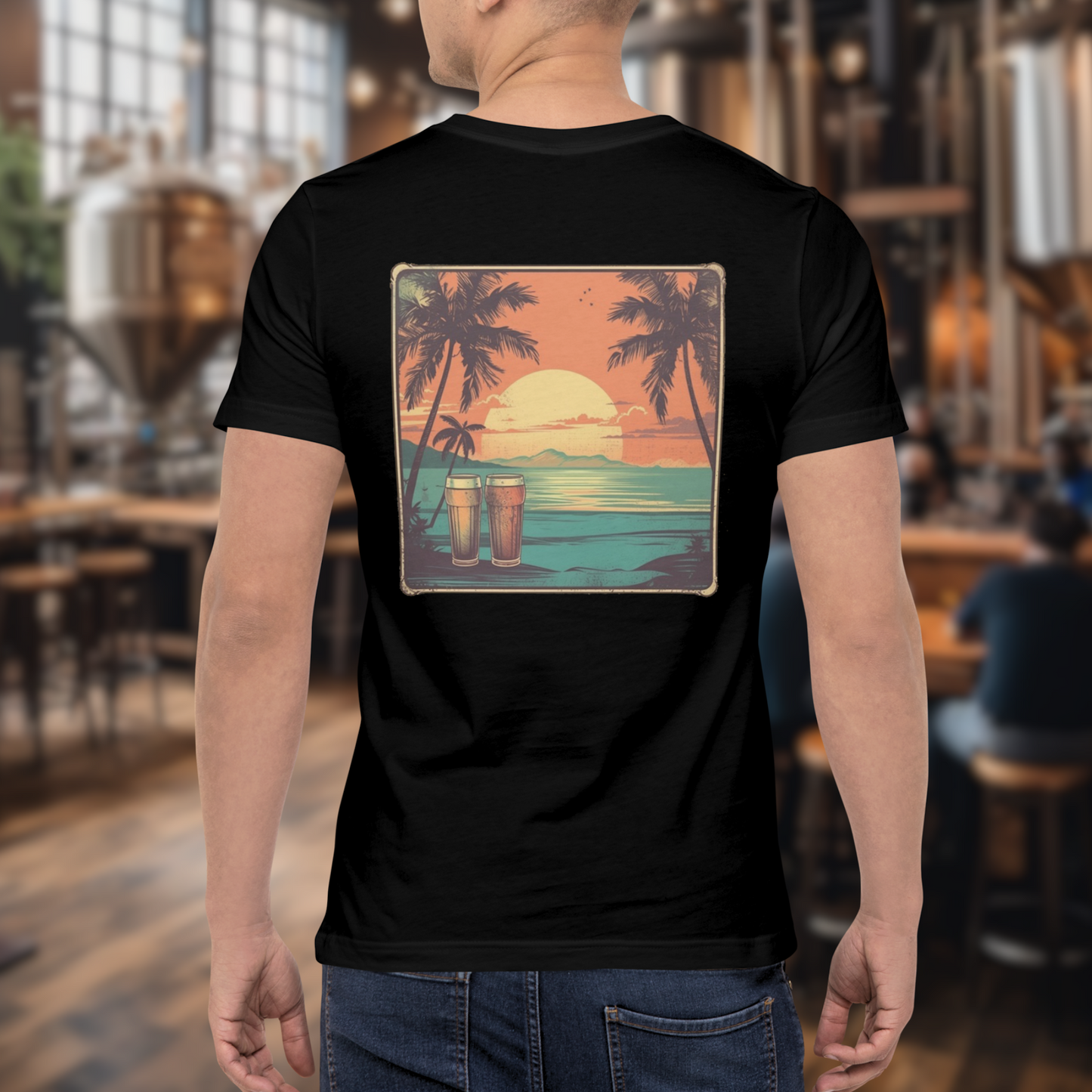 Tropical Sunset Pocket Tee