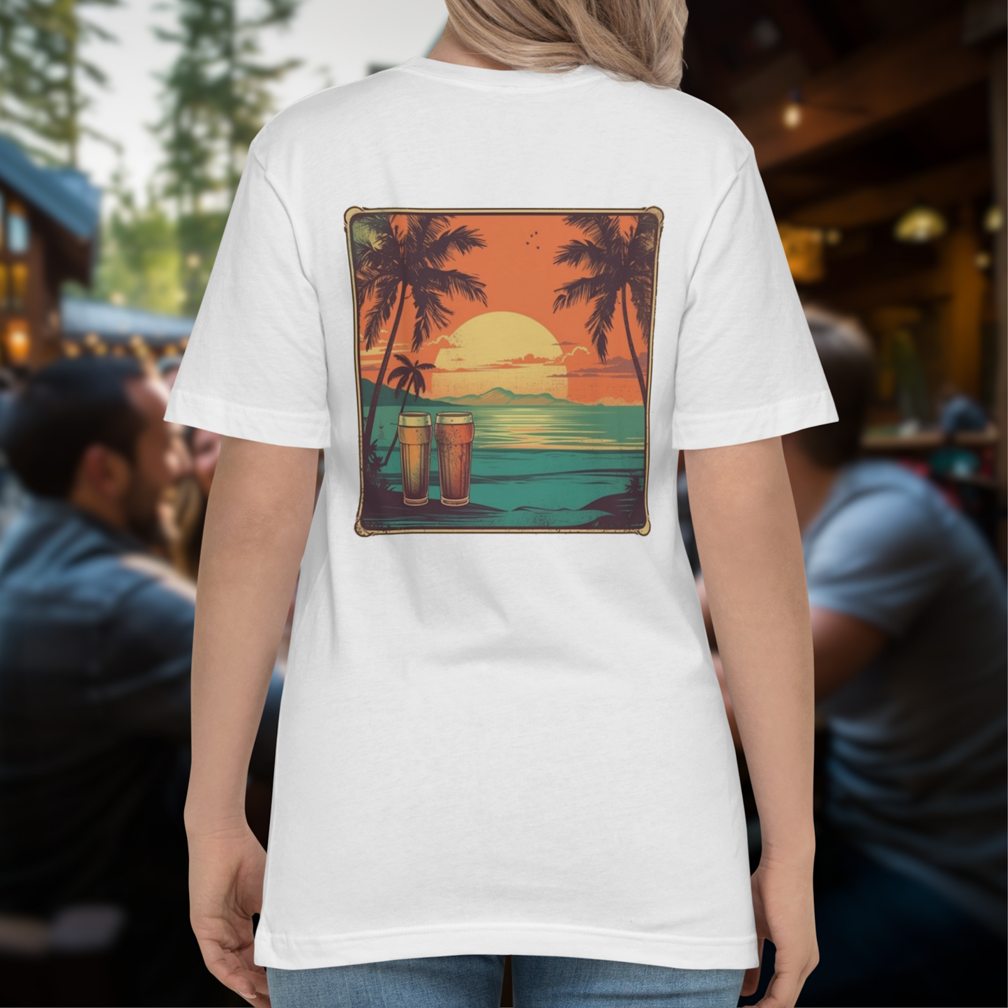 Tropical Sunset Pocket Tee