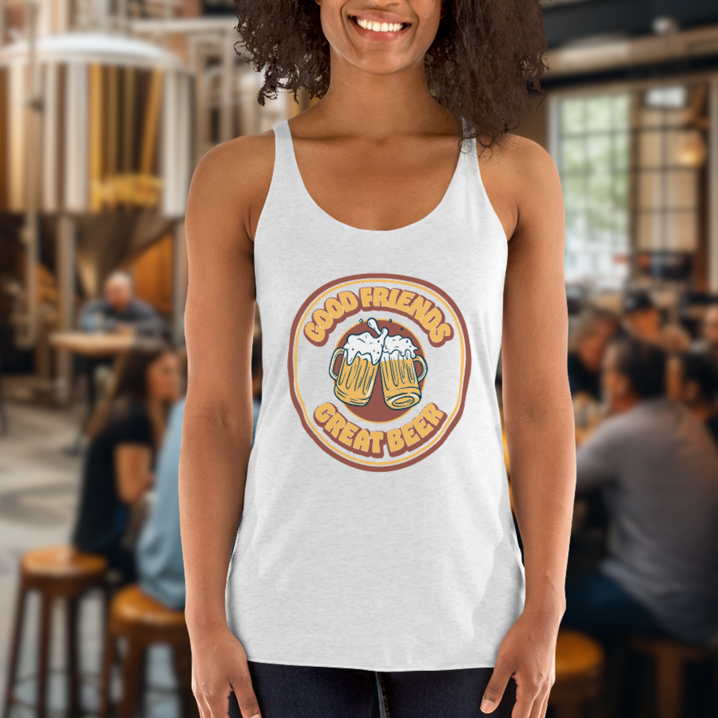 Women's Vintage Good Friends, Great Beer Tank