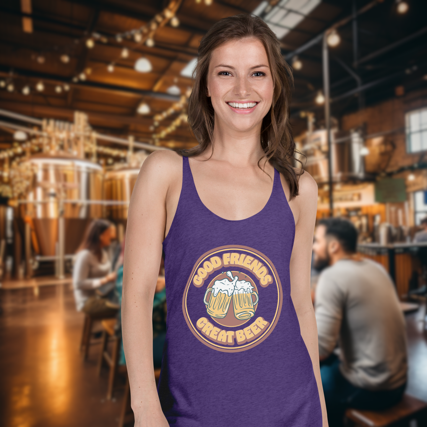 Women's Vintage Good Friends, Great Beer Tank