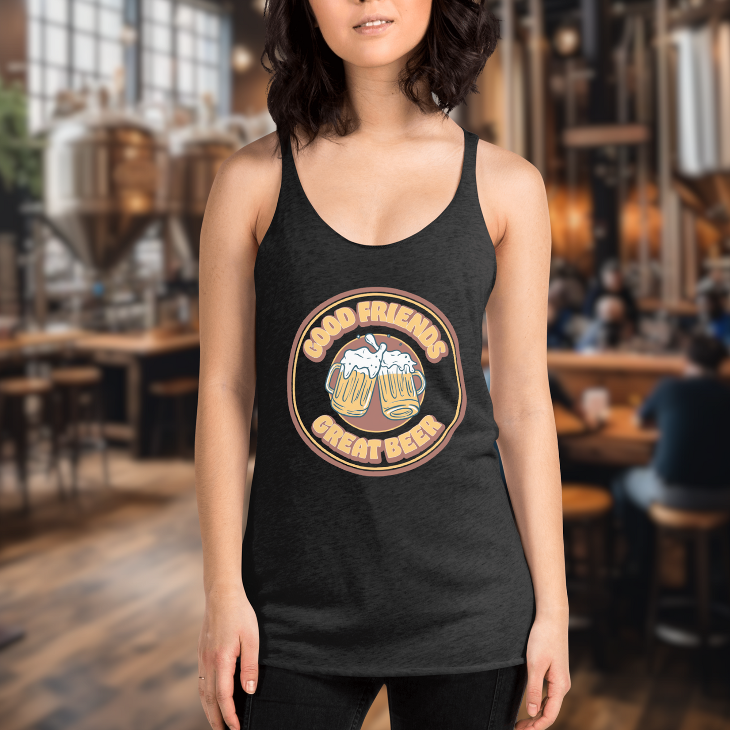 Women's Vintage Good Friends, Great Beer Tank