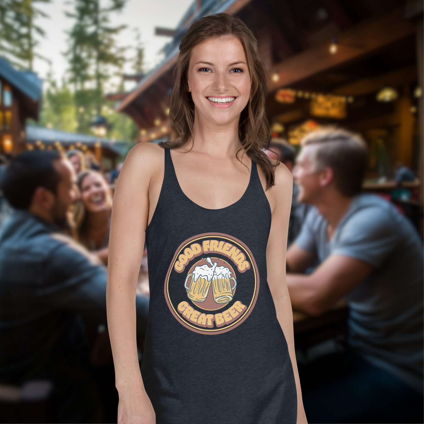 Women's Vintage Good Friends, Great Beer Tank